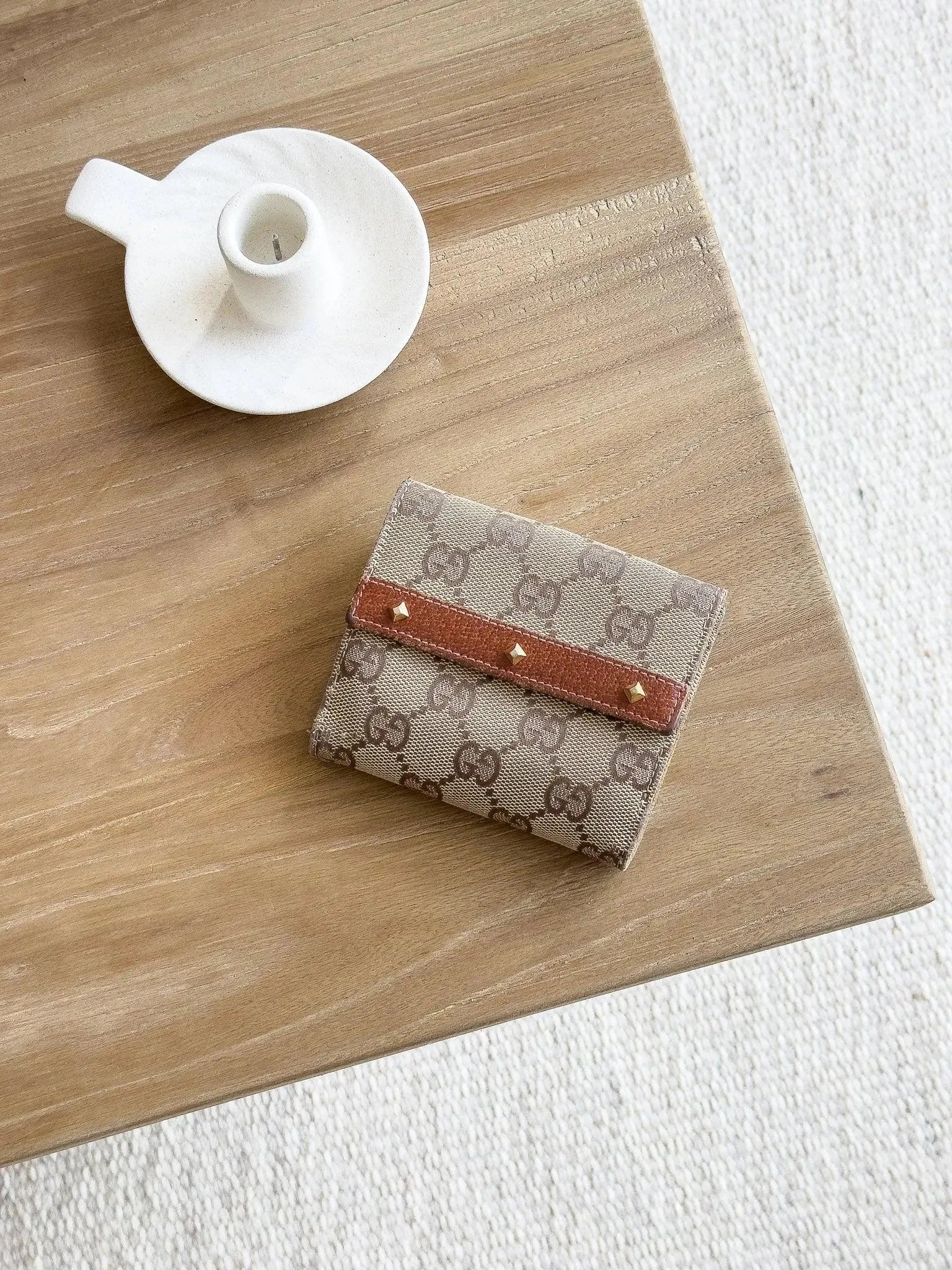 Gucci - Portefeuille en toile GG Marron Clous - Atelier Victor Paris - Vintage Watch Shop Dubai