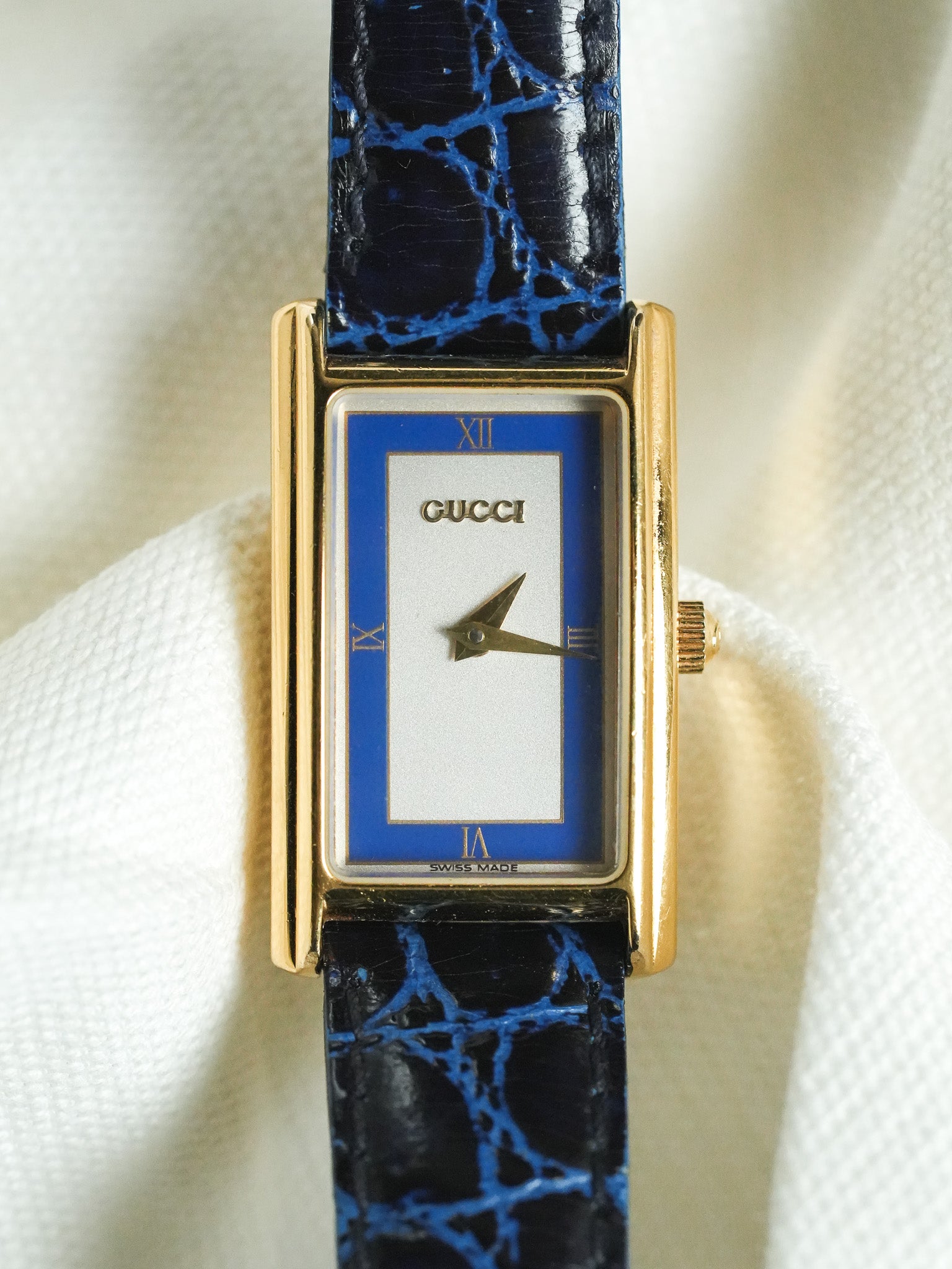 Gucci - Tank Vintage Bleu Plaqué or - 1990s - Atelier Victor - Vintage  Shop