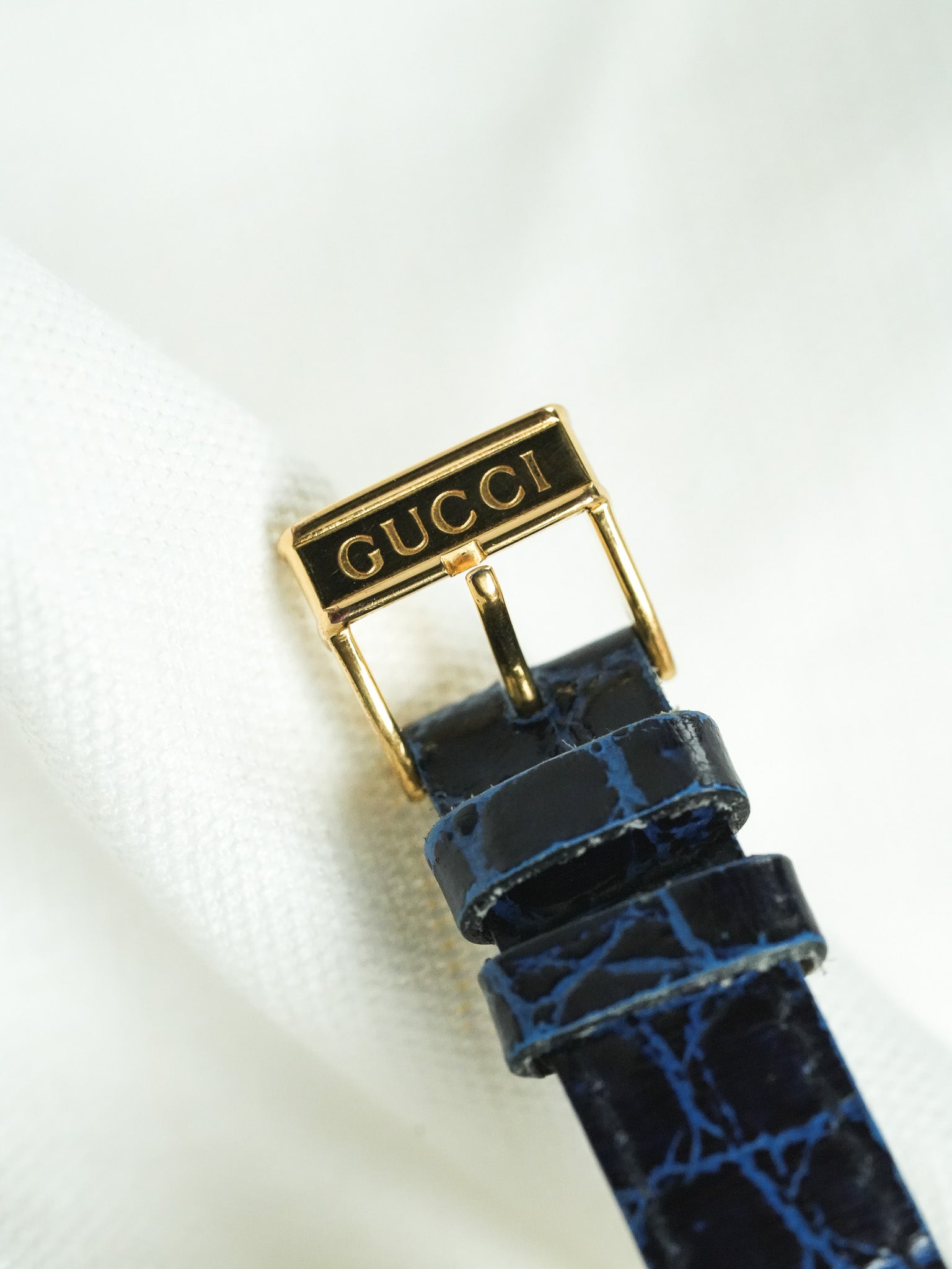 Gucci - Tank Vintage Bleu Plaqué or - 1990s - Atelier Victor - Vintage  Shop
