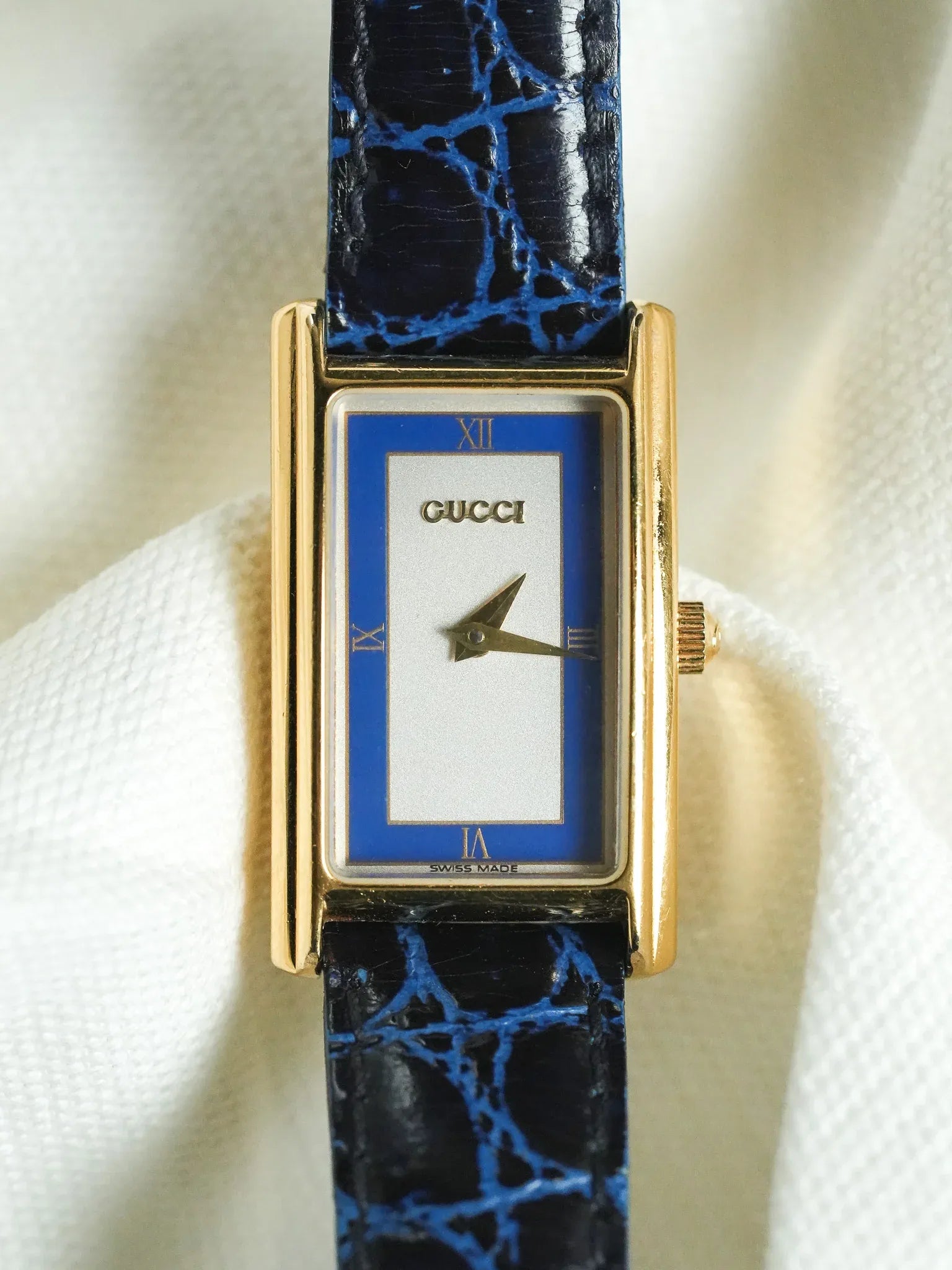 Gucci - Tank Vintage Bleu Plaqué or - 1990s - Atelier Victor - Vintage  Shop