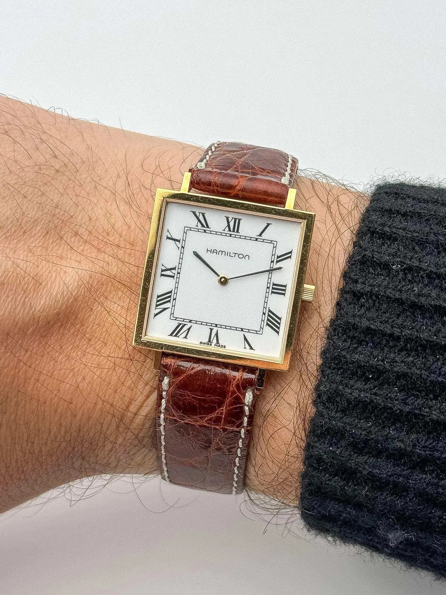 Hamilton - Square White Dial NOS - 1990's - Atelier Victor Paris - Vintage Watch Shop Dubai