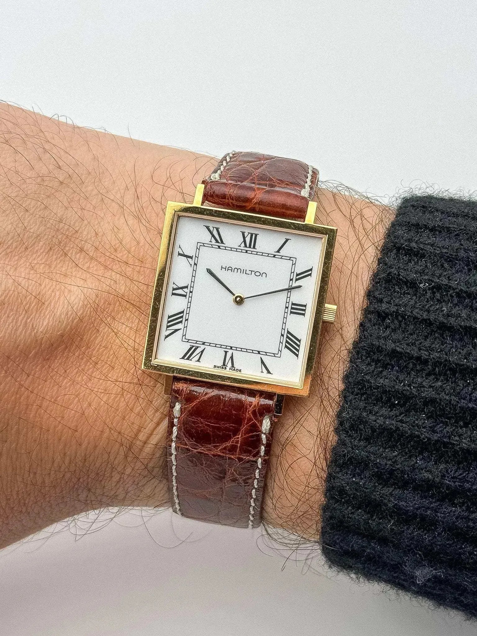 Hamilton - Square White Dial NOS - 1990's - Atelier Victor - Vintage  Shop