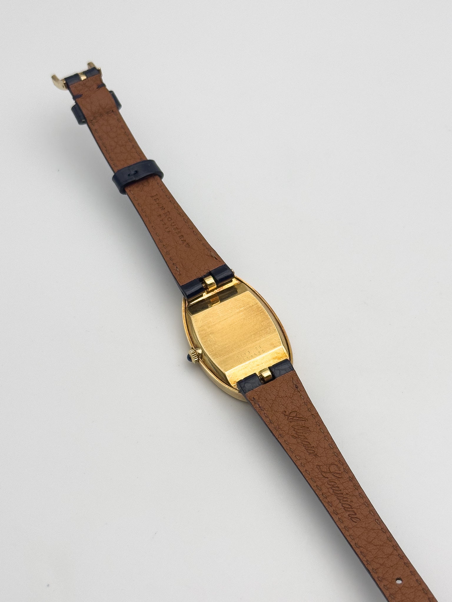 Jaeger-LeCoultre - 9113 Baignoire Or 18k Bleu tapissé - 1970s - Atelier Victor Paris - Vintage Watch Shop Dubai