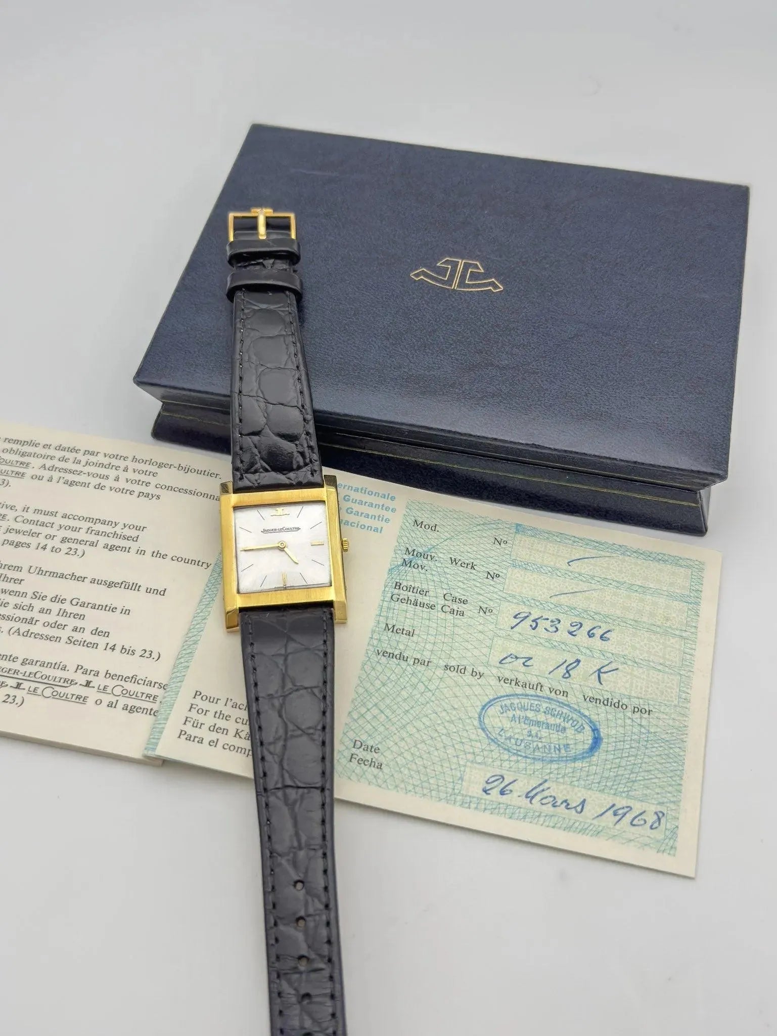 Jaeger-LeCoultre - Tank Or jaune 18k - Full Set - 1968 - Atelier Victor - Vintage  Shop