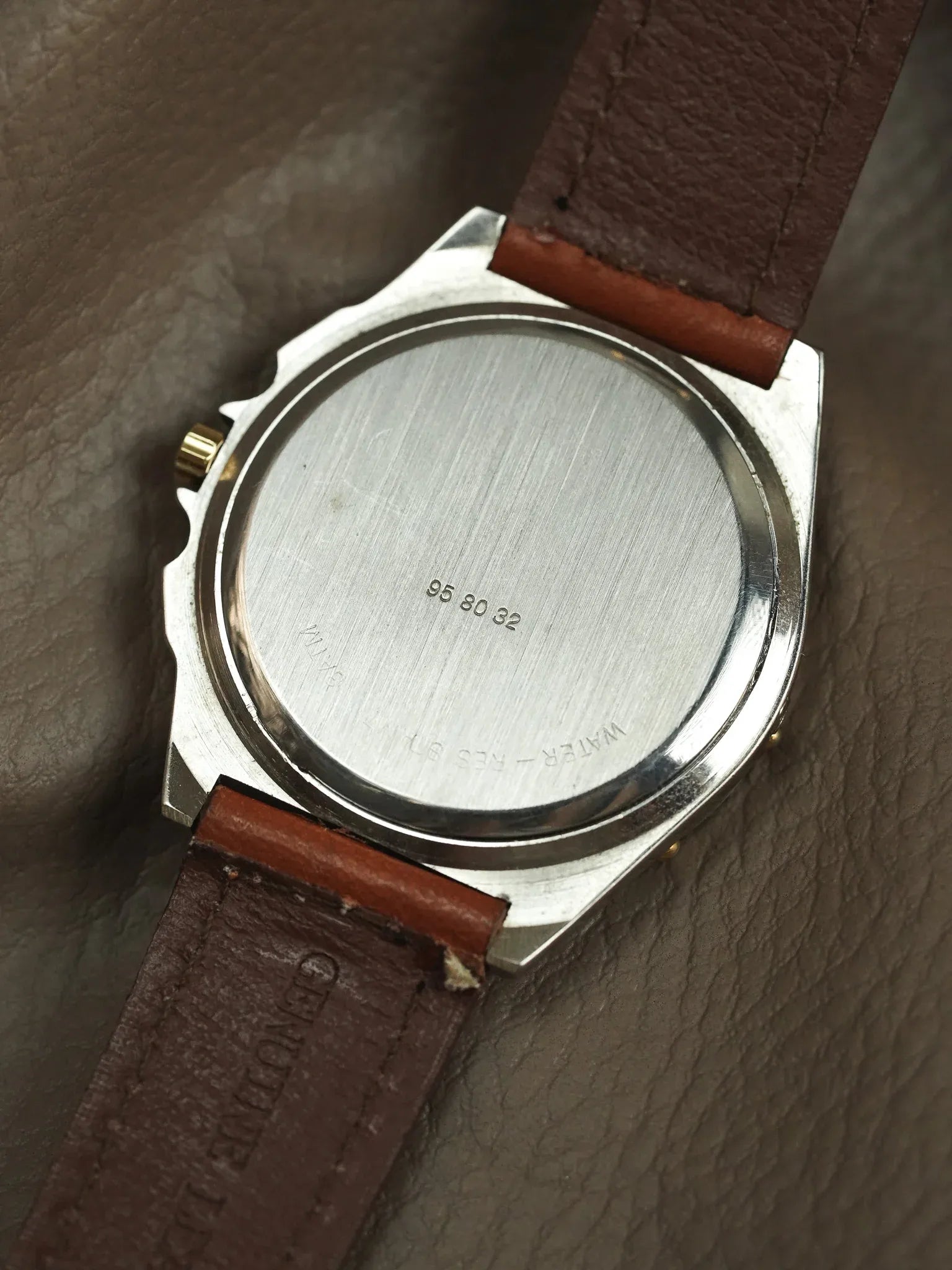 Jean d’Aumont Paris - Acier Triple Date Phase de lune Cadran noir - 1990s - Atelier Victor - Vintage  Shop