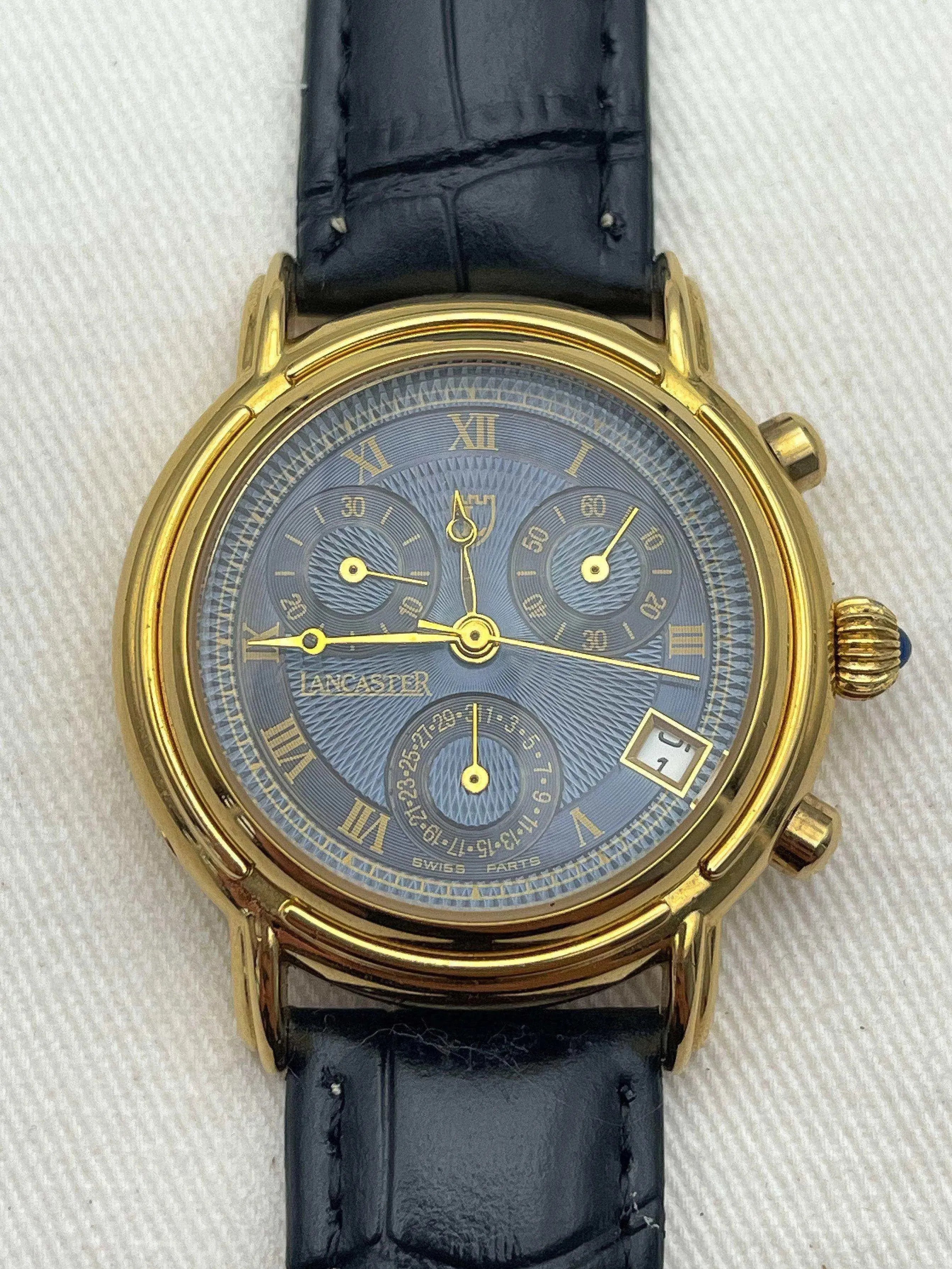 Lancaster - Blue Dial Chronographe - 1990s - Atelier Victor Paris - Vintage Watch Shop Dubai
