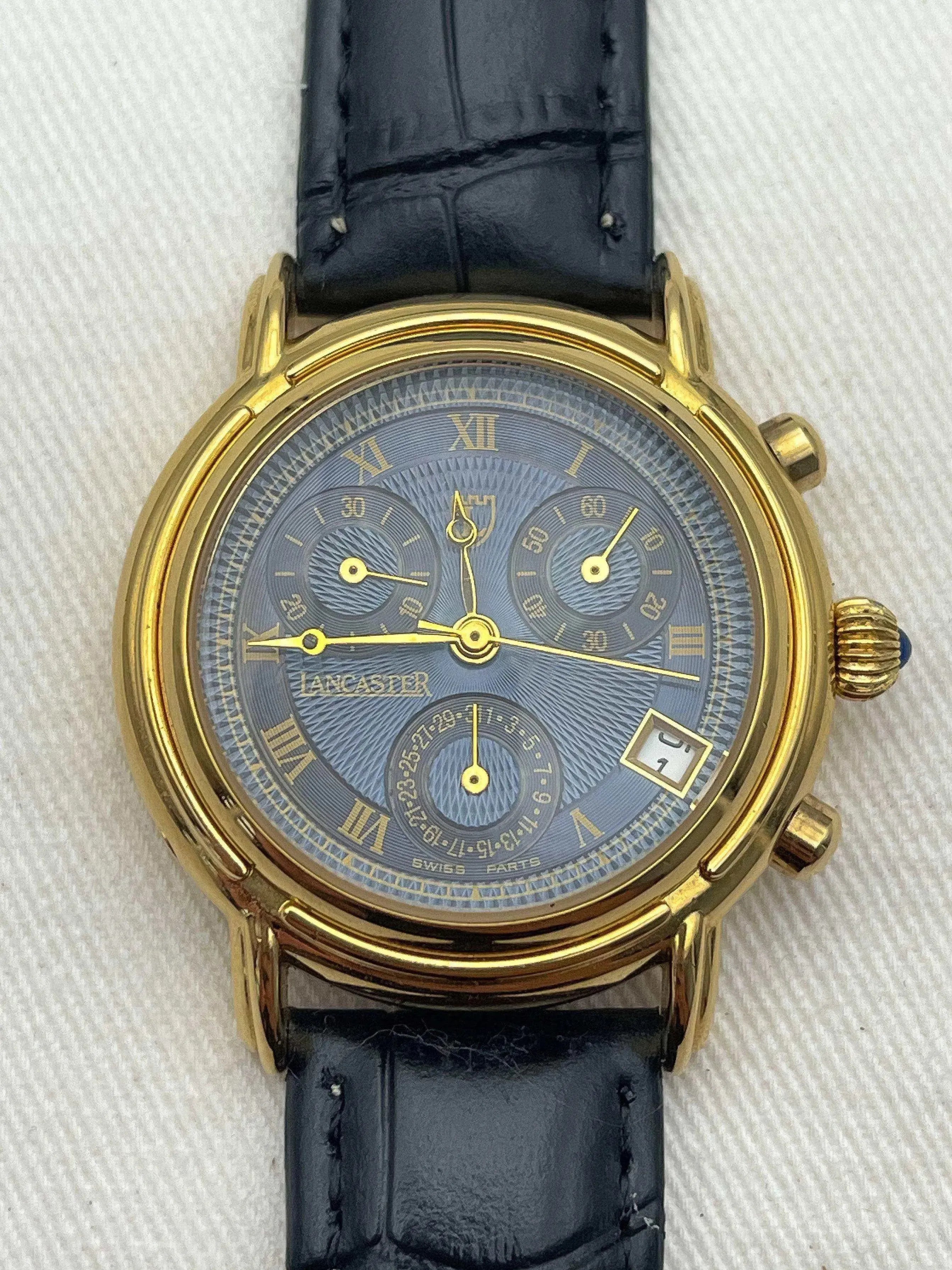 Lancaster - Blue Dial Chronographe - 1990s - Atelier Victor - Vintage  Shop