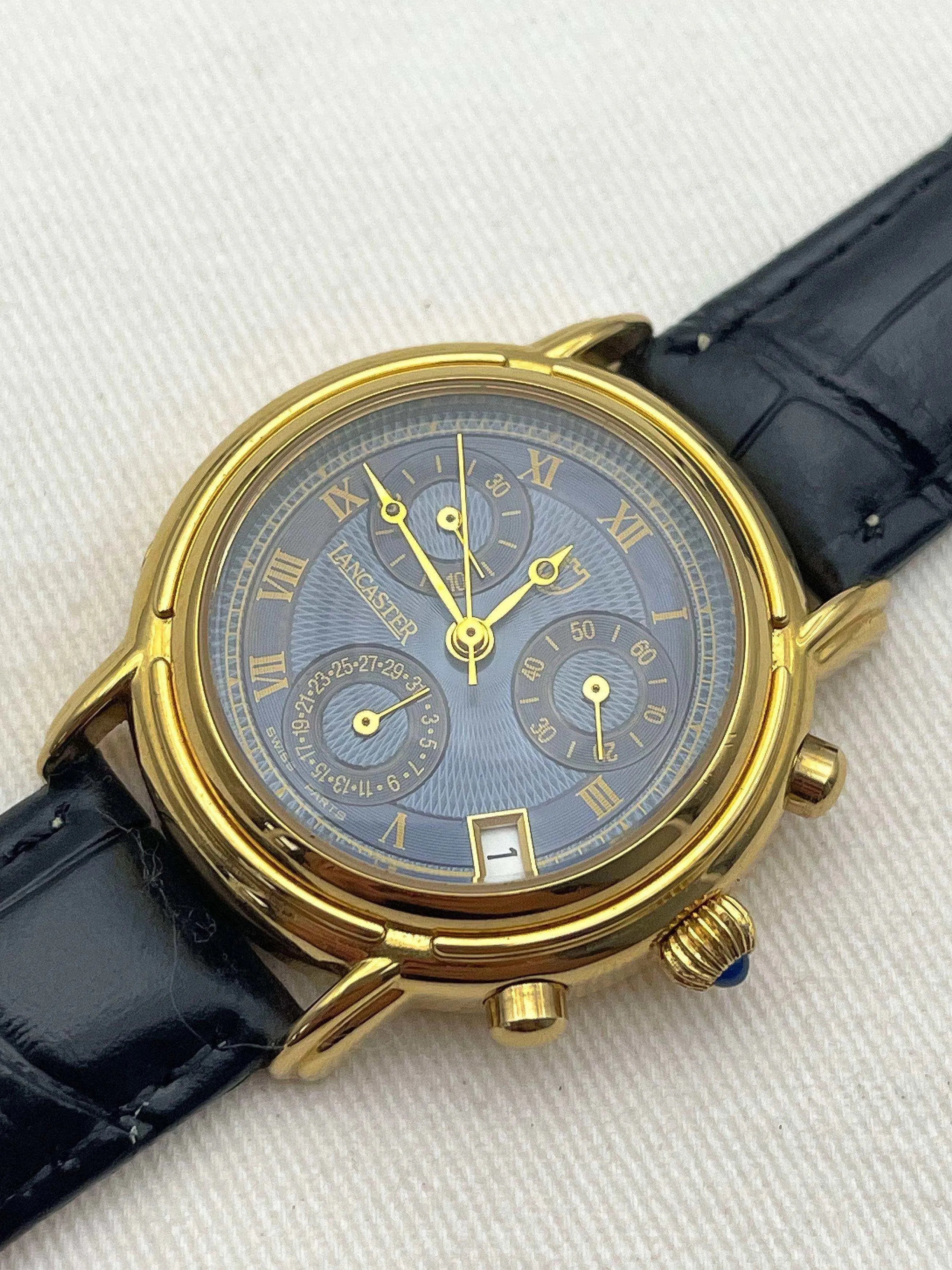 Lancaster - Blue Dial Chronographe - 1990s - Atelier Victor - Vintage  Shop