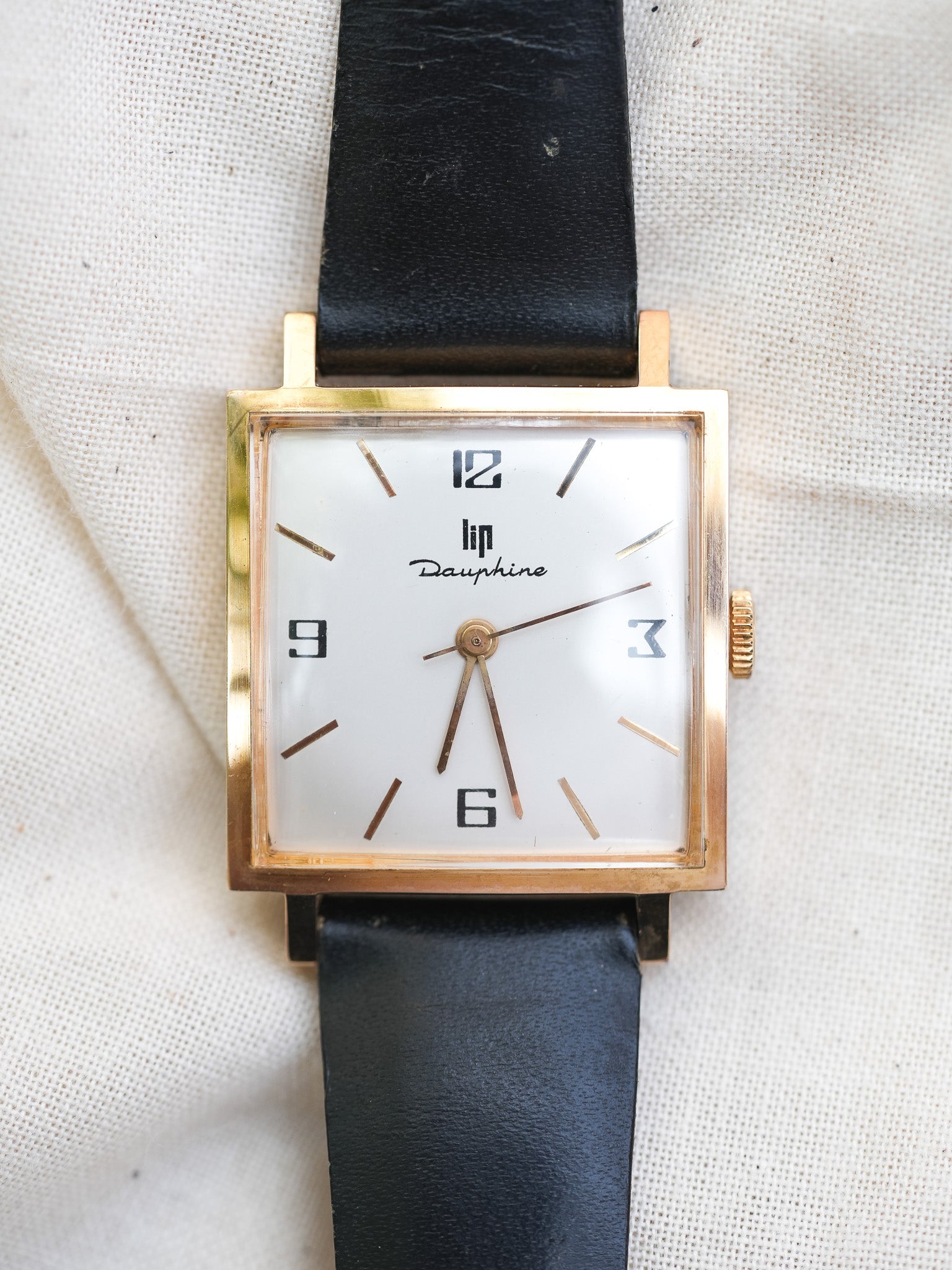 Lip - Dauphine Carré 3-6-9-12 plaqué or - 1970s - Atelier Victor Paris - Vintage Watch Shop Dubai