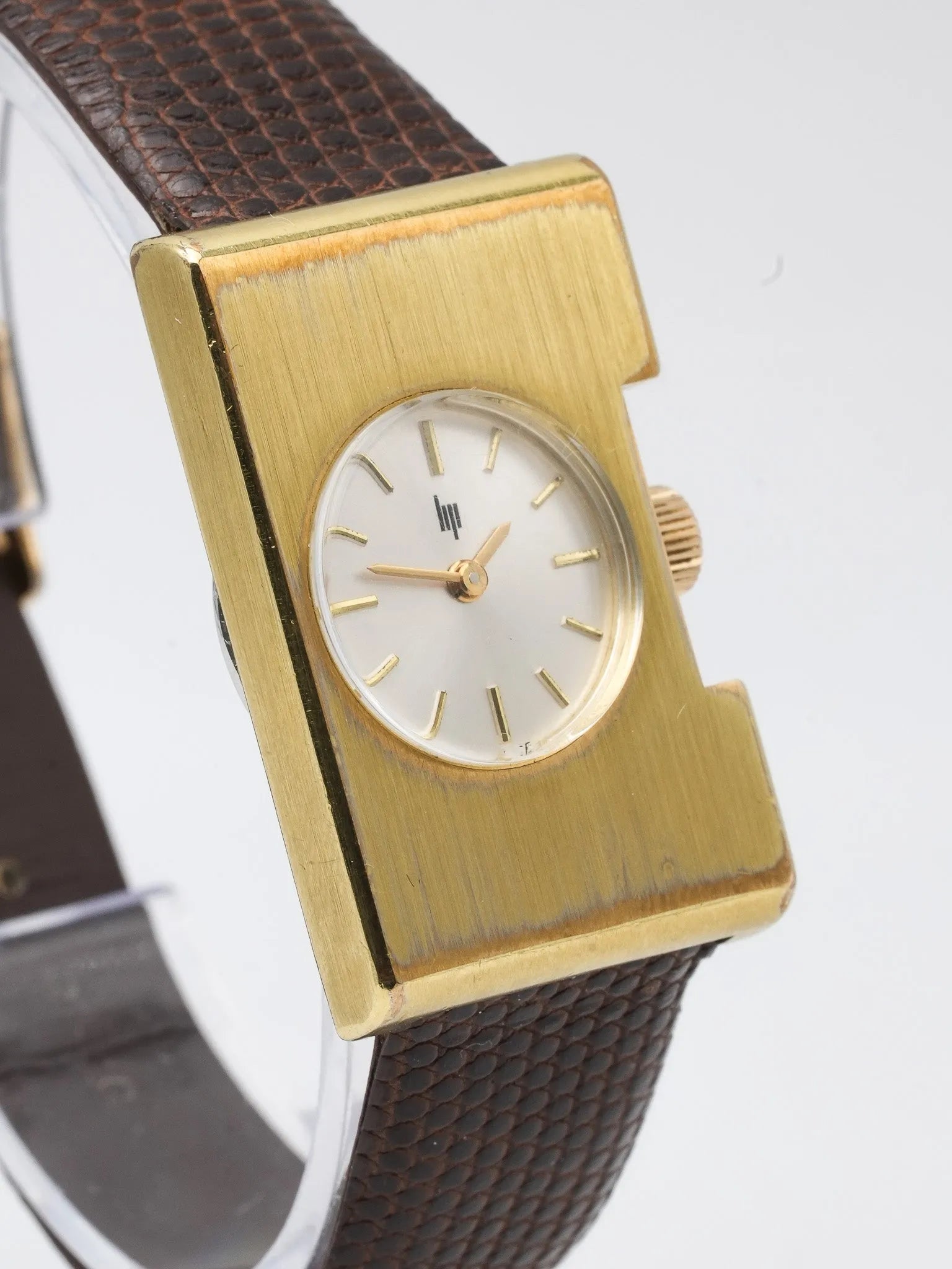 Lip - Isabelle Hebey Rectangle design plaqué or - 1970s - Atelier Victor Paris - Vintage Watch Shop Dubai