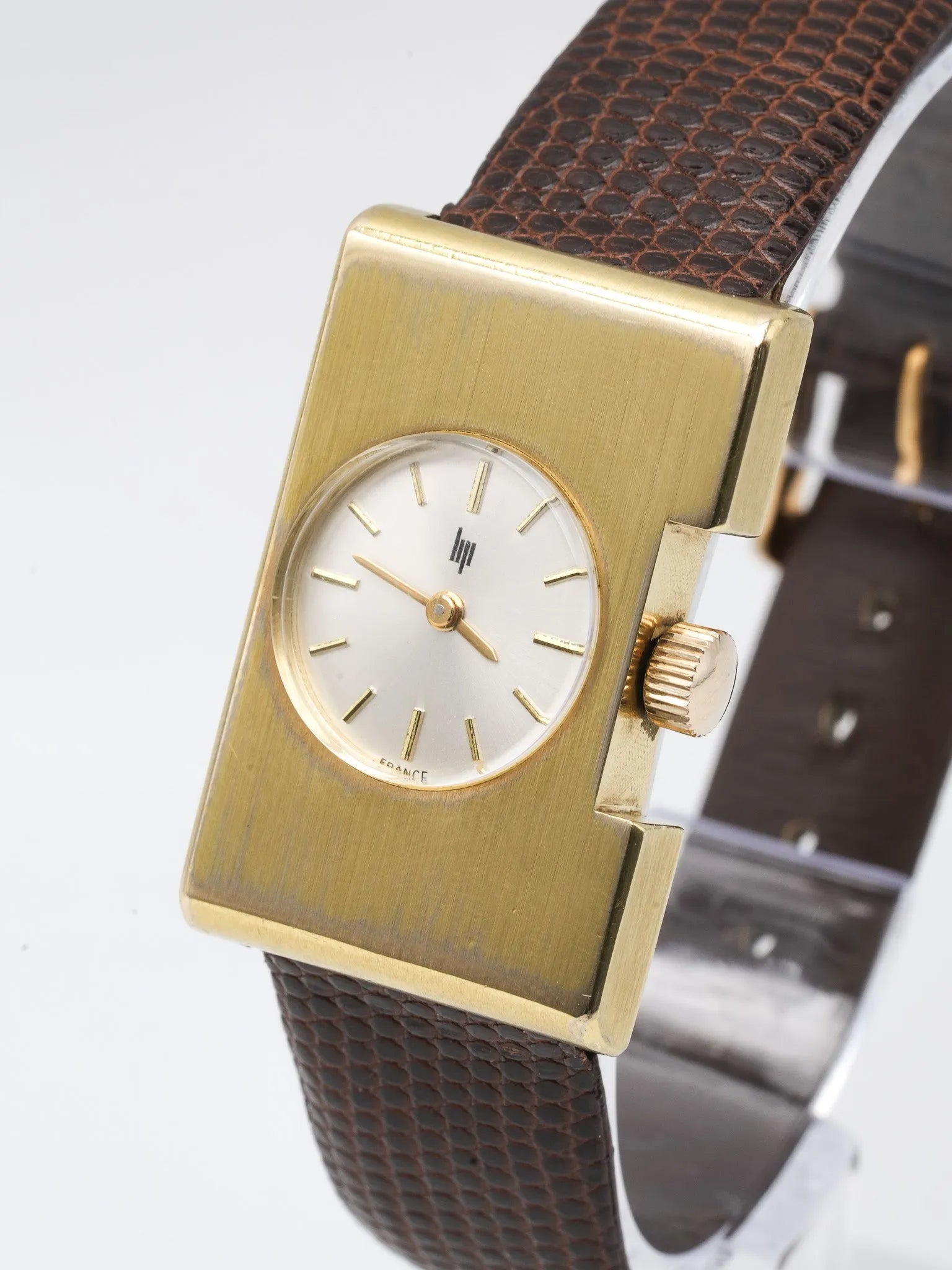 Lip - Isabelle Hebey Rectangle design plaqué or - 1970s - Atelier Victor Paris - Vintage Watch Shop Dubai