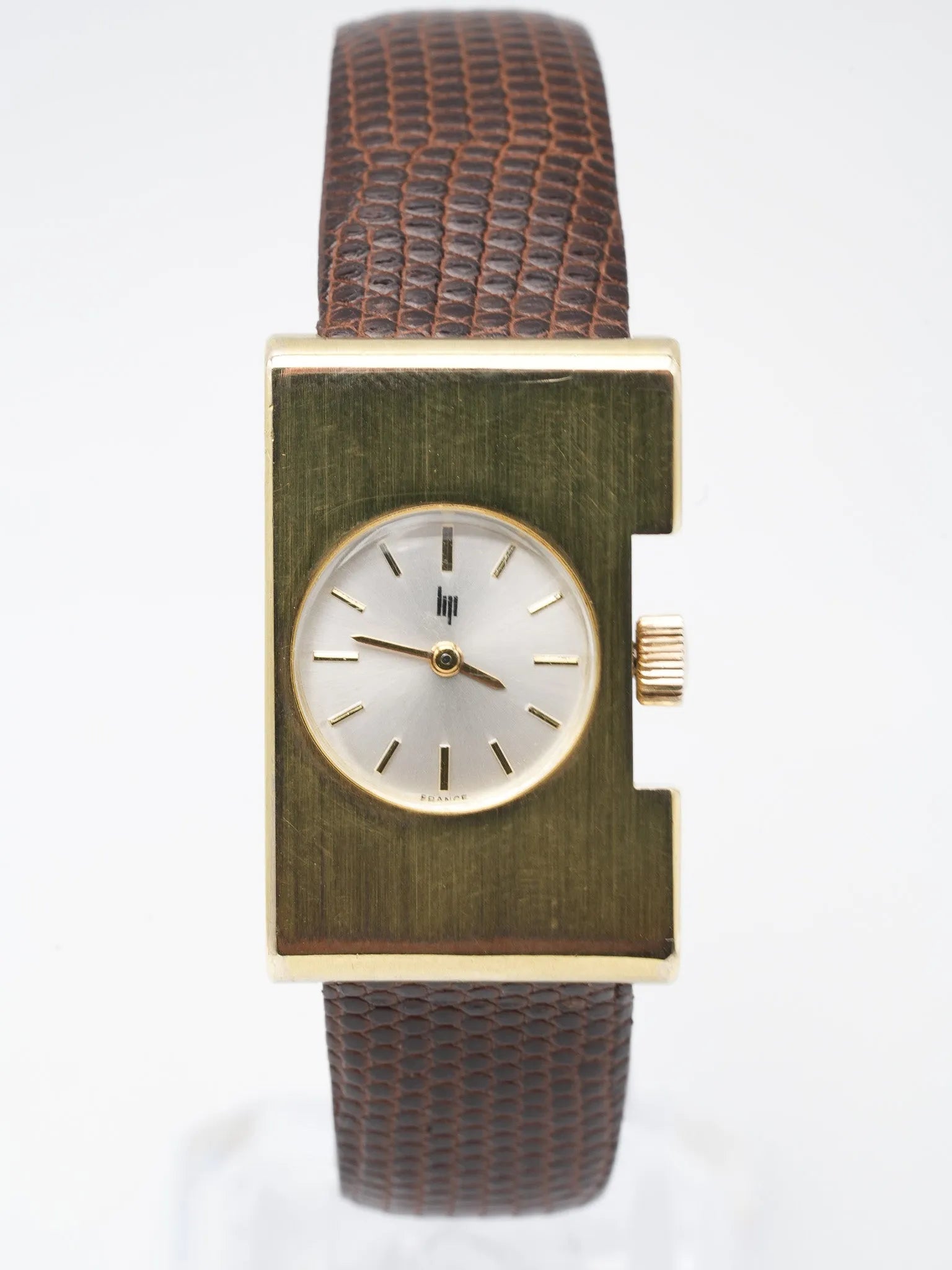 Lip - Isabelle Hebey Rectangle design plaqué or - 1970s - Atelier Victor Paris - Vintage Watch Shop Dubai