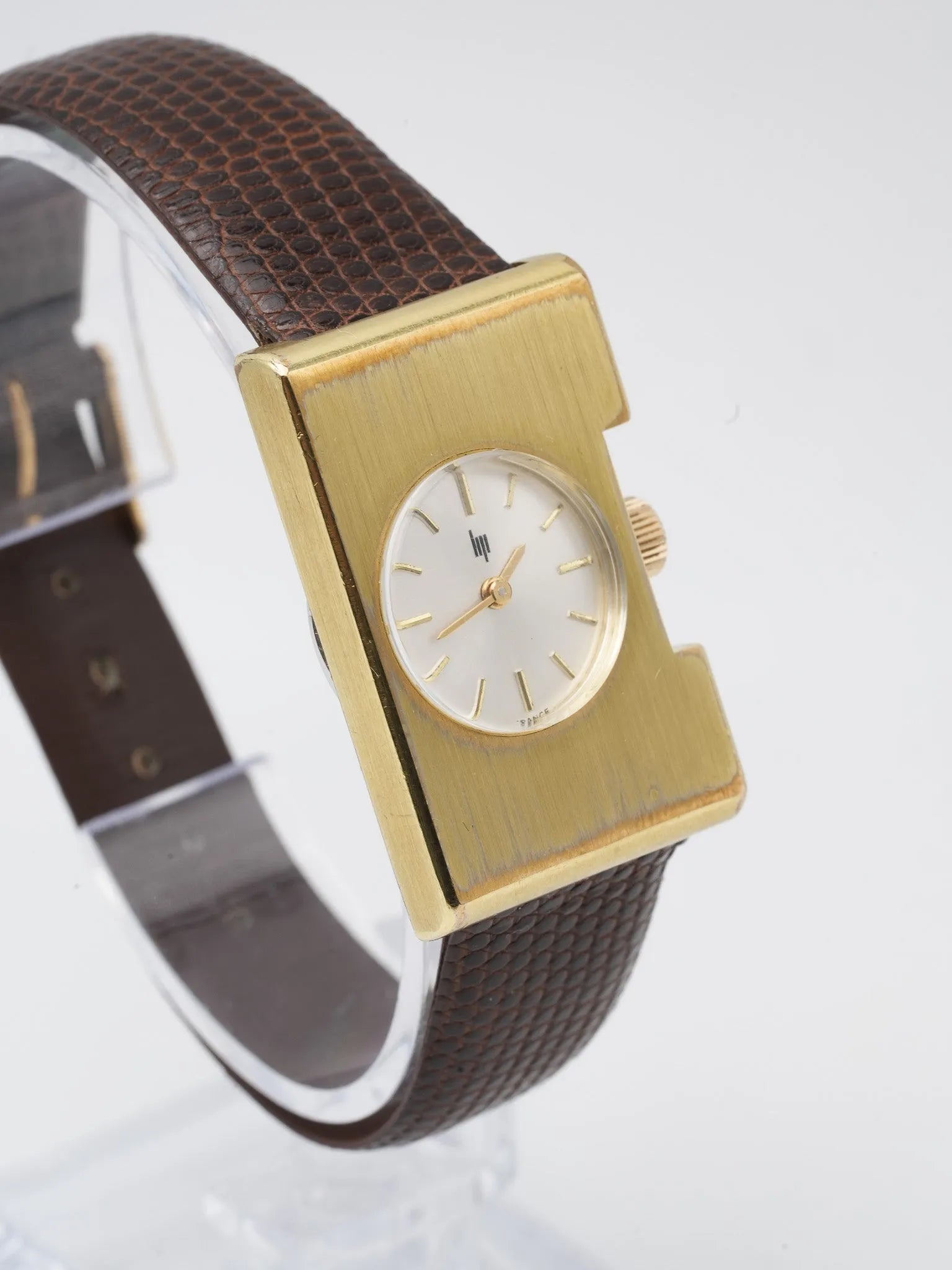 Lip - Isabelle Hebey Rectangle design plaqué or - 1970s - Atelier Victor Paris - Vintage Watch Shop Dubai