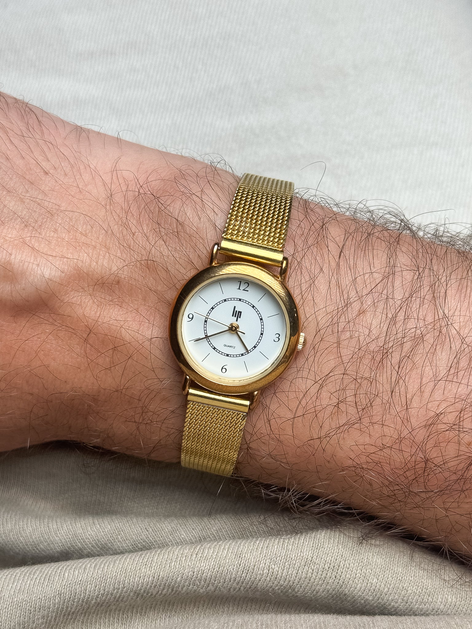 Lip - Mini Ronde Or Cadran blanc - 2000s - Atelier Victor - Vintage Watch Shop