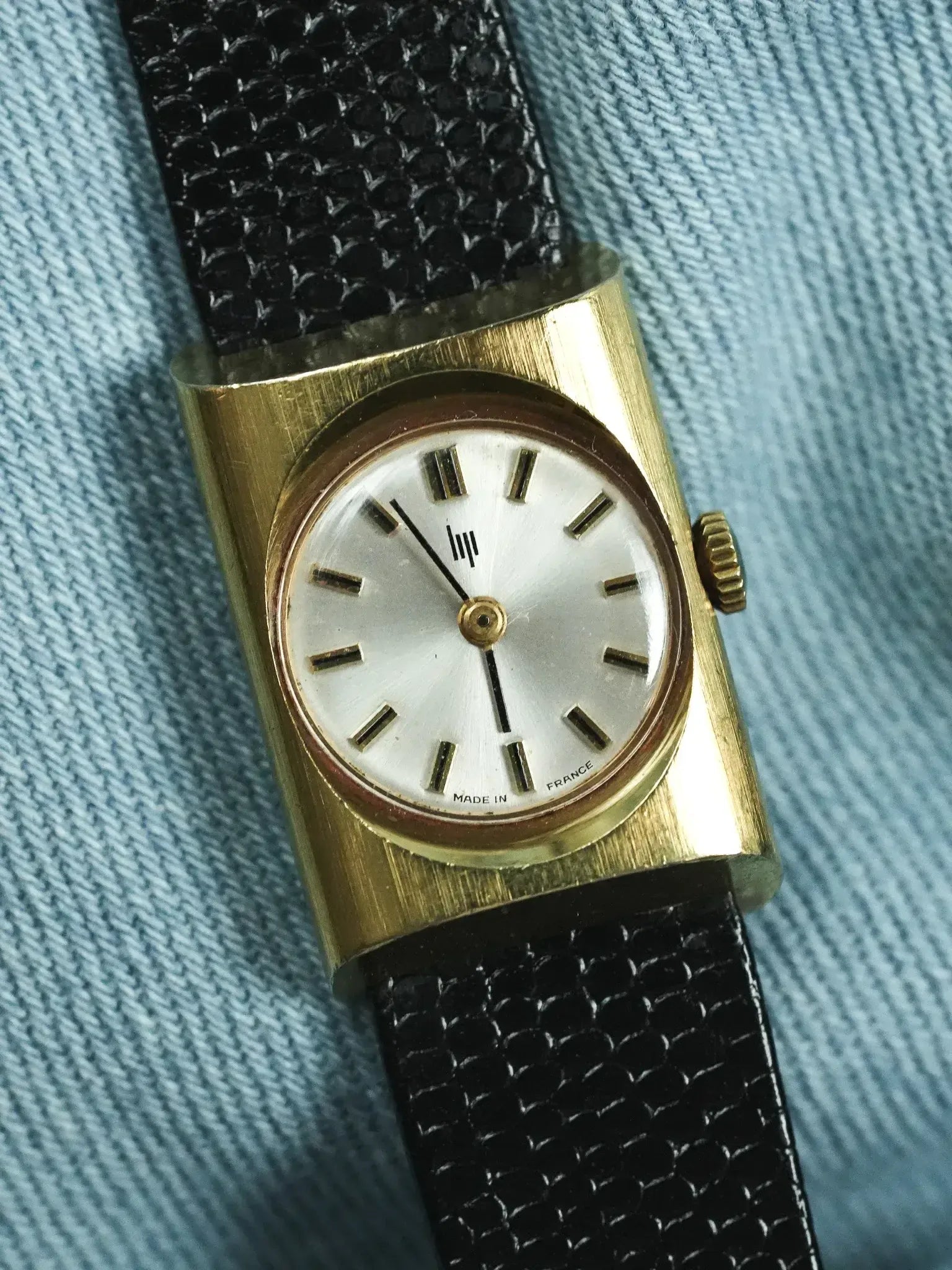 Boîtier Vide Montre LIP Plaque Or - Stock Des Années 1970 - Vintage
