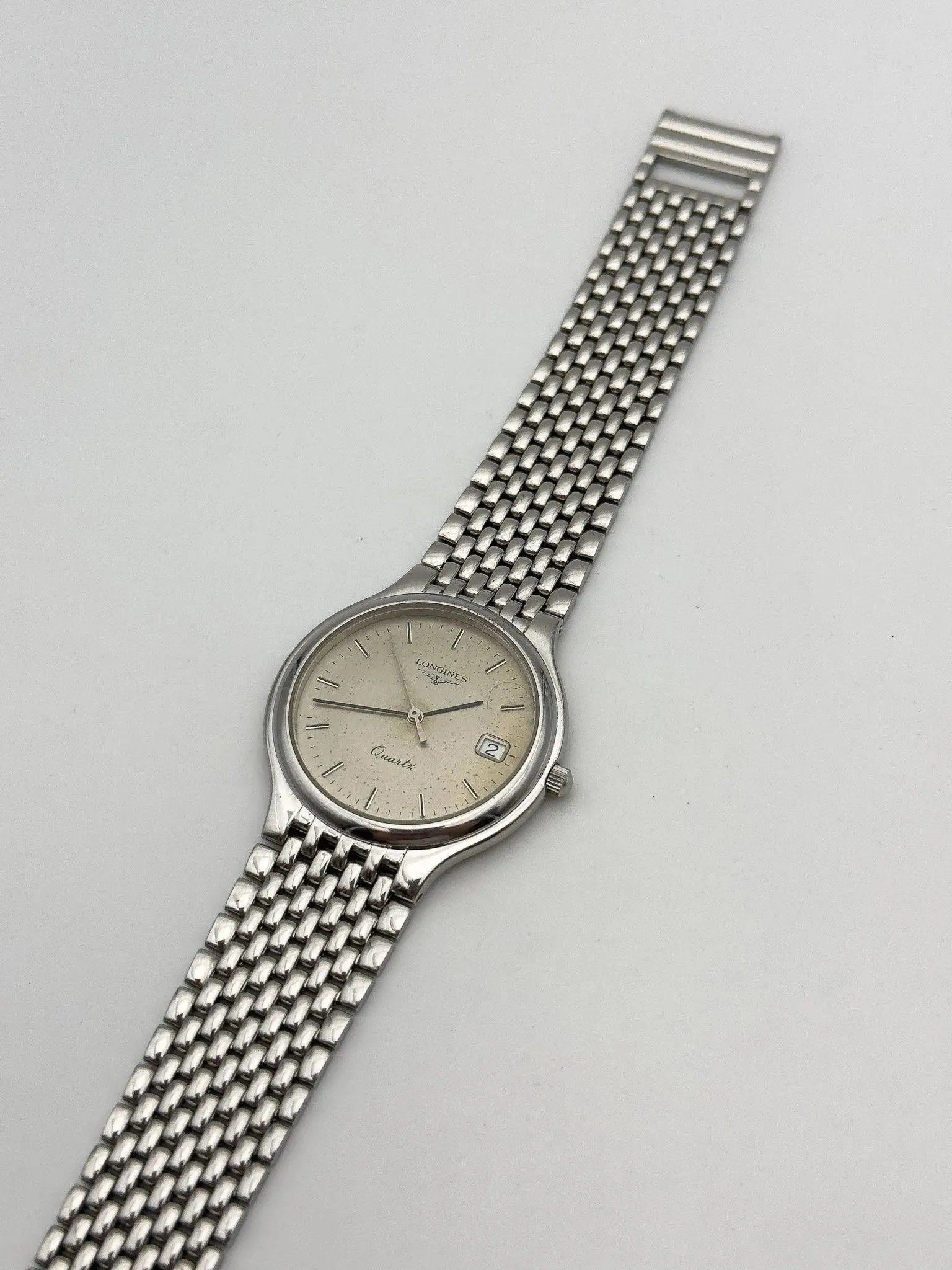 Longines - Beads of Rice Full Steel - 1980s - Atelier Victor - Vintage  Shop