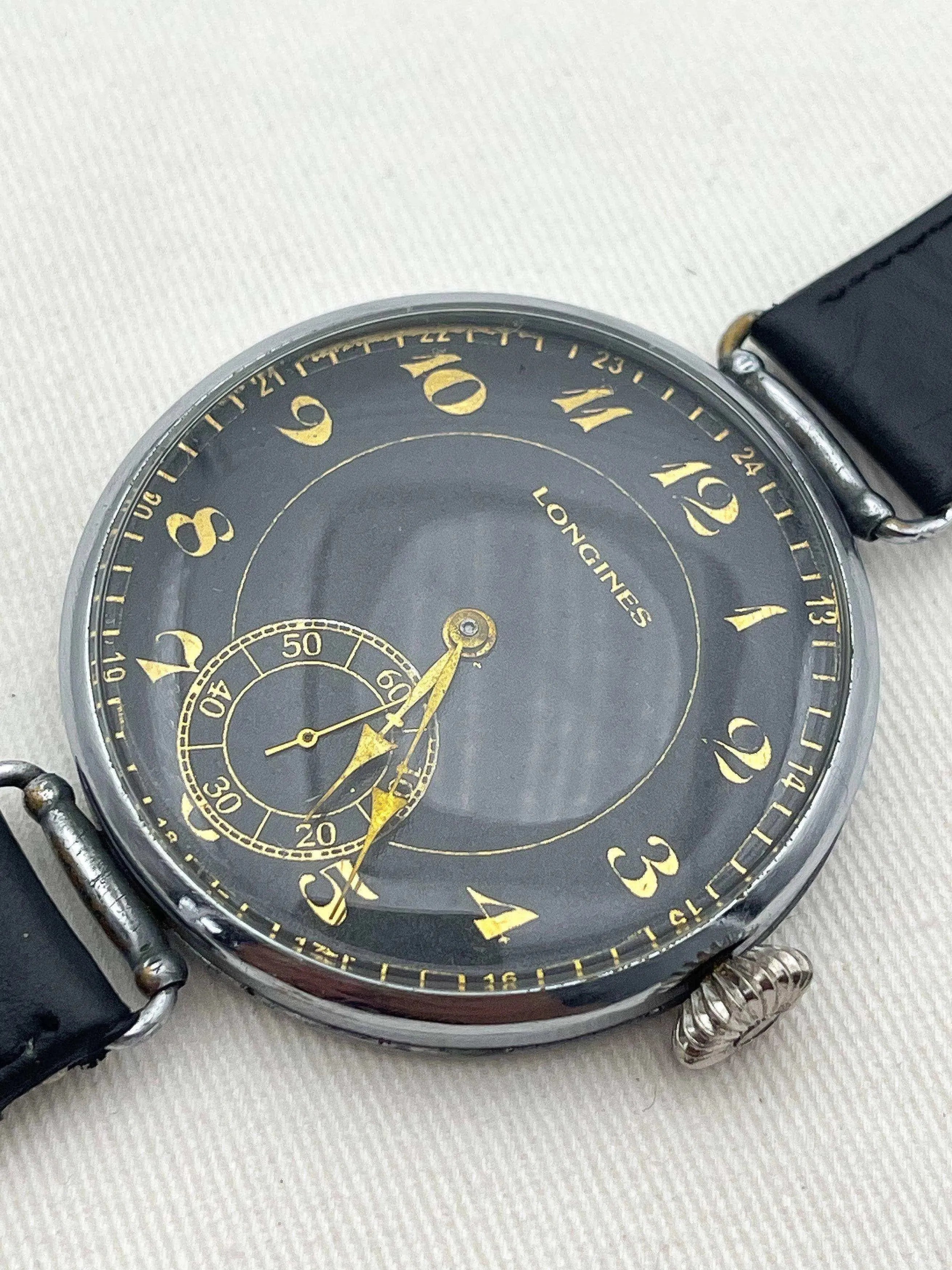 Longines - Black Dial Oversize - 1929 - Atelier Victor Paris - Vintage Watch Shop Dubai