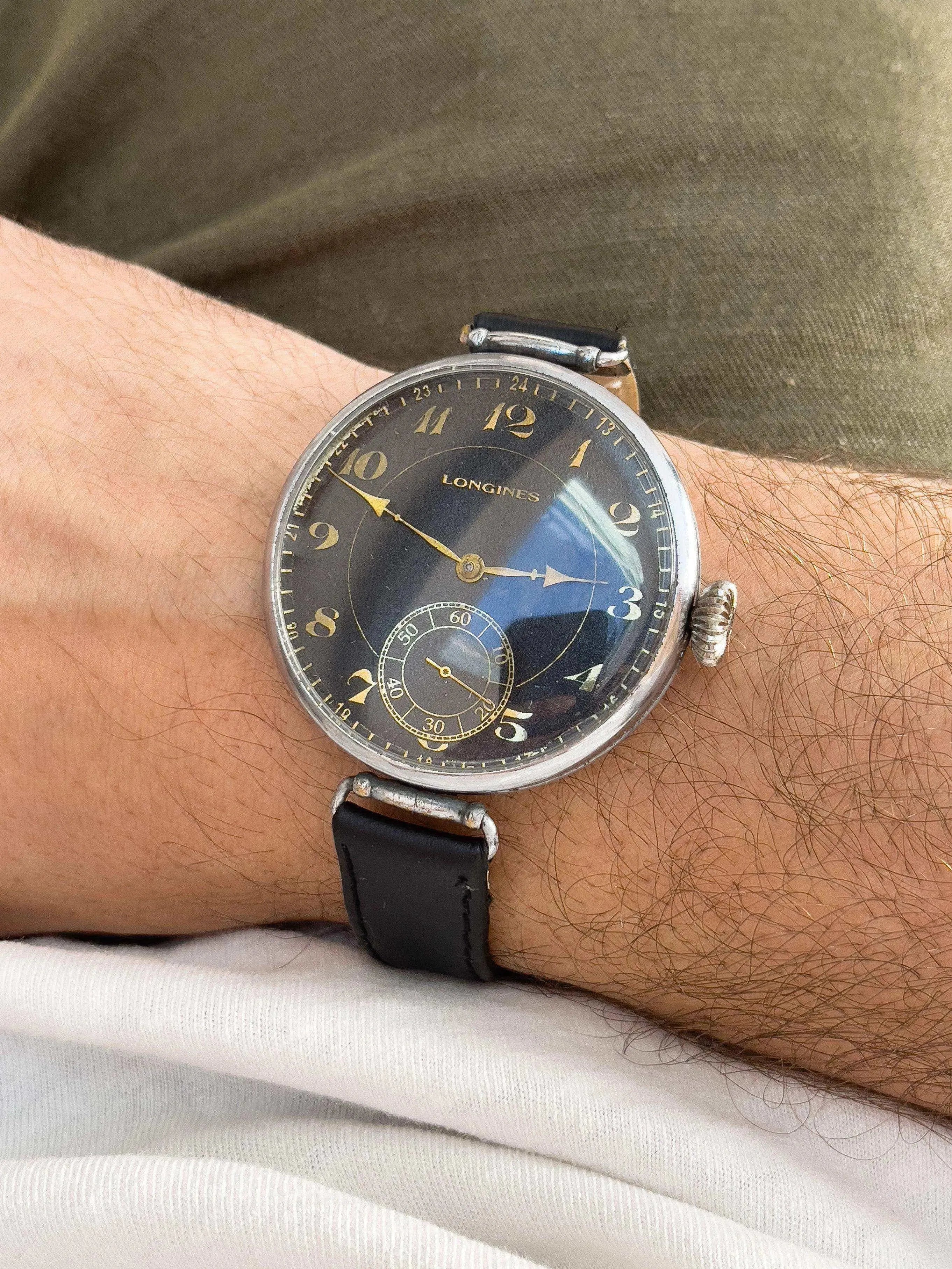 Longines - Black Dial Oversize - 1929 - Atelier Victor Paris - Vintage Watch Shop Dubai