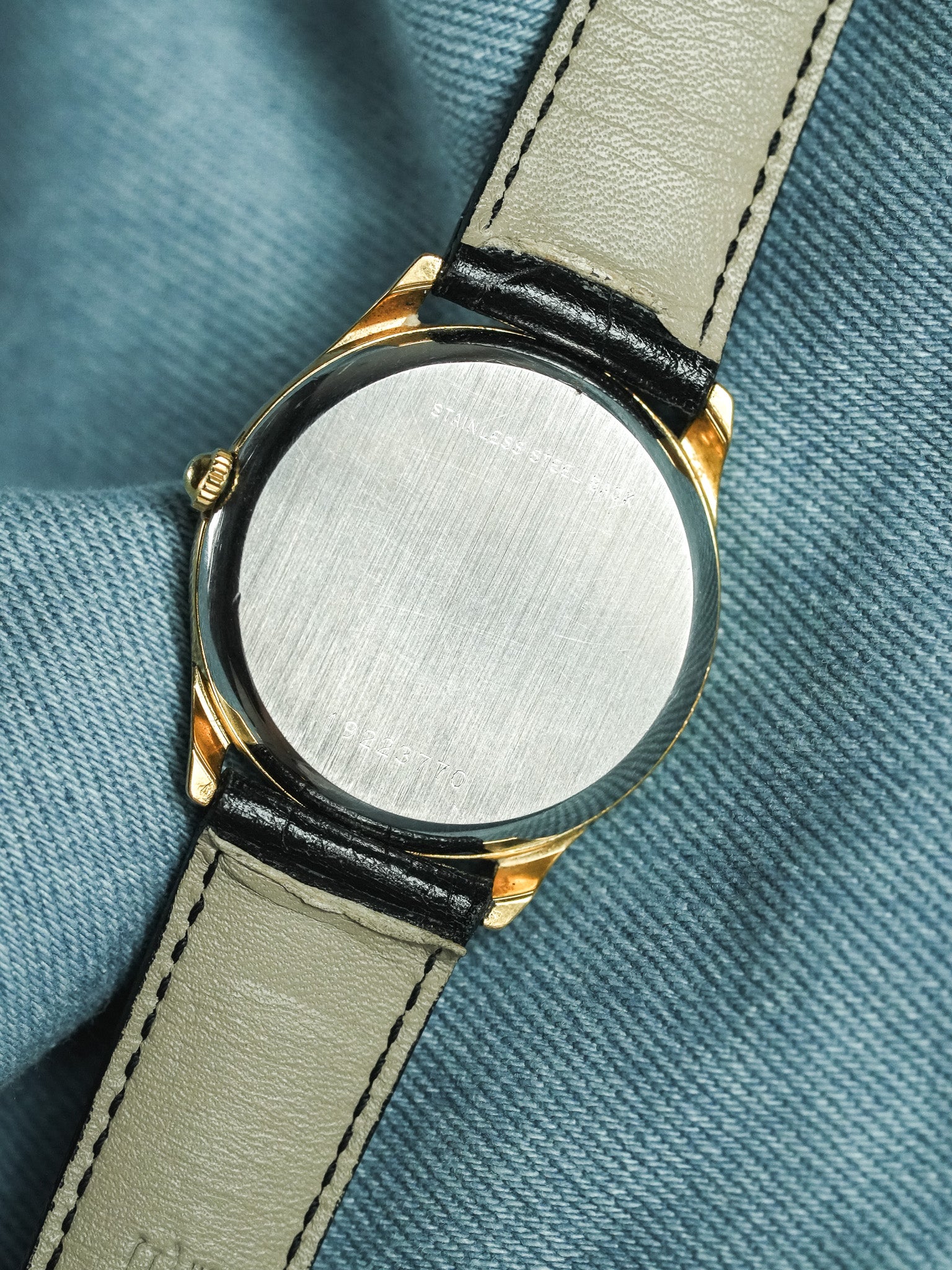 Longines - Cadran lin date plaqué or index onyx - 1980s - Atelier Victor - Vintage  Shop