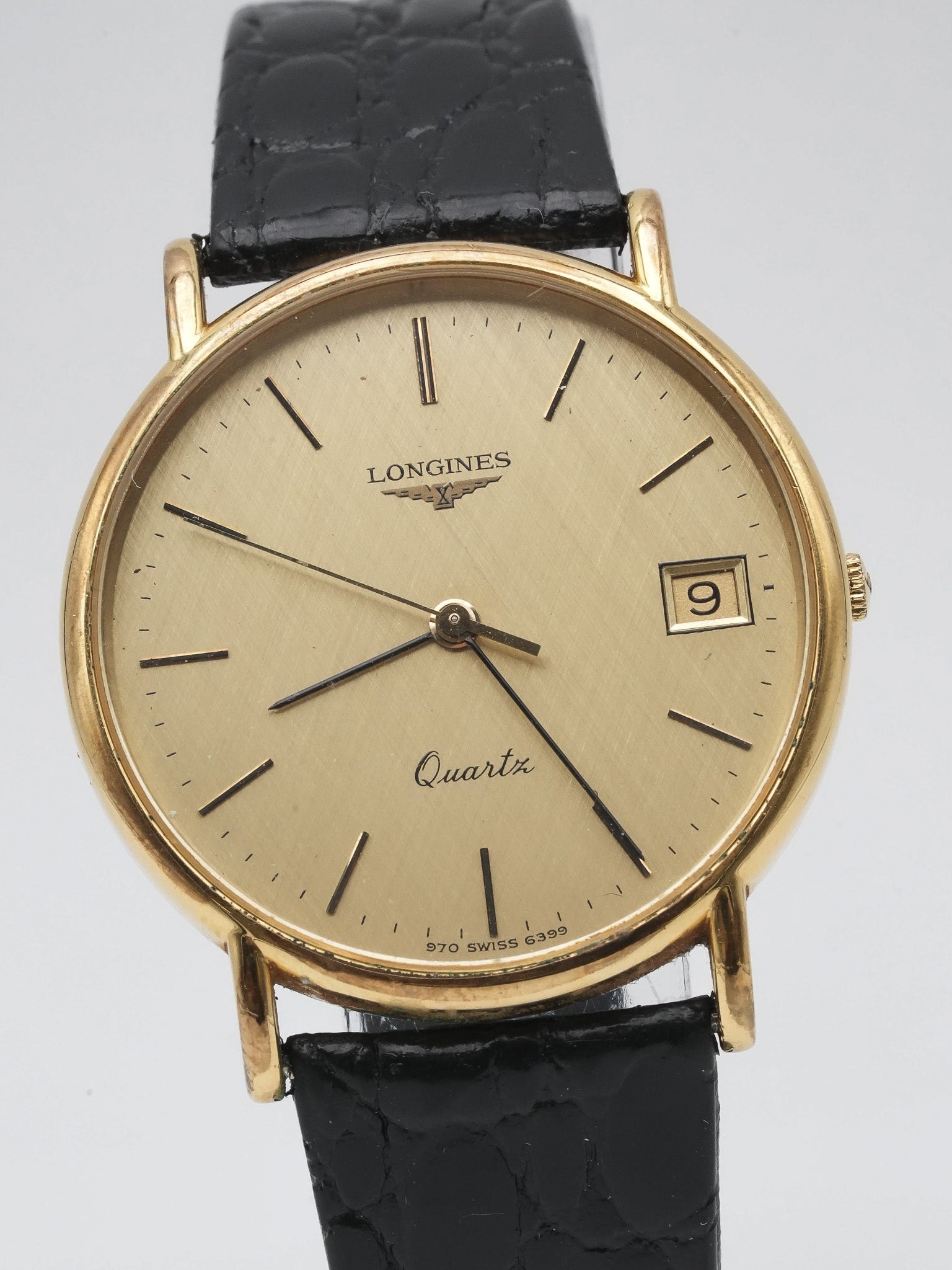 Longines - Circle Cadran doré lin date - 1980s - Atelier Victor - Vintage  Shop