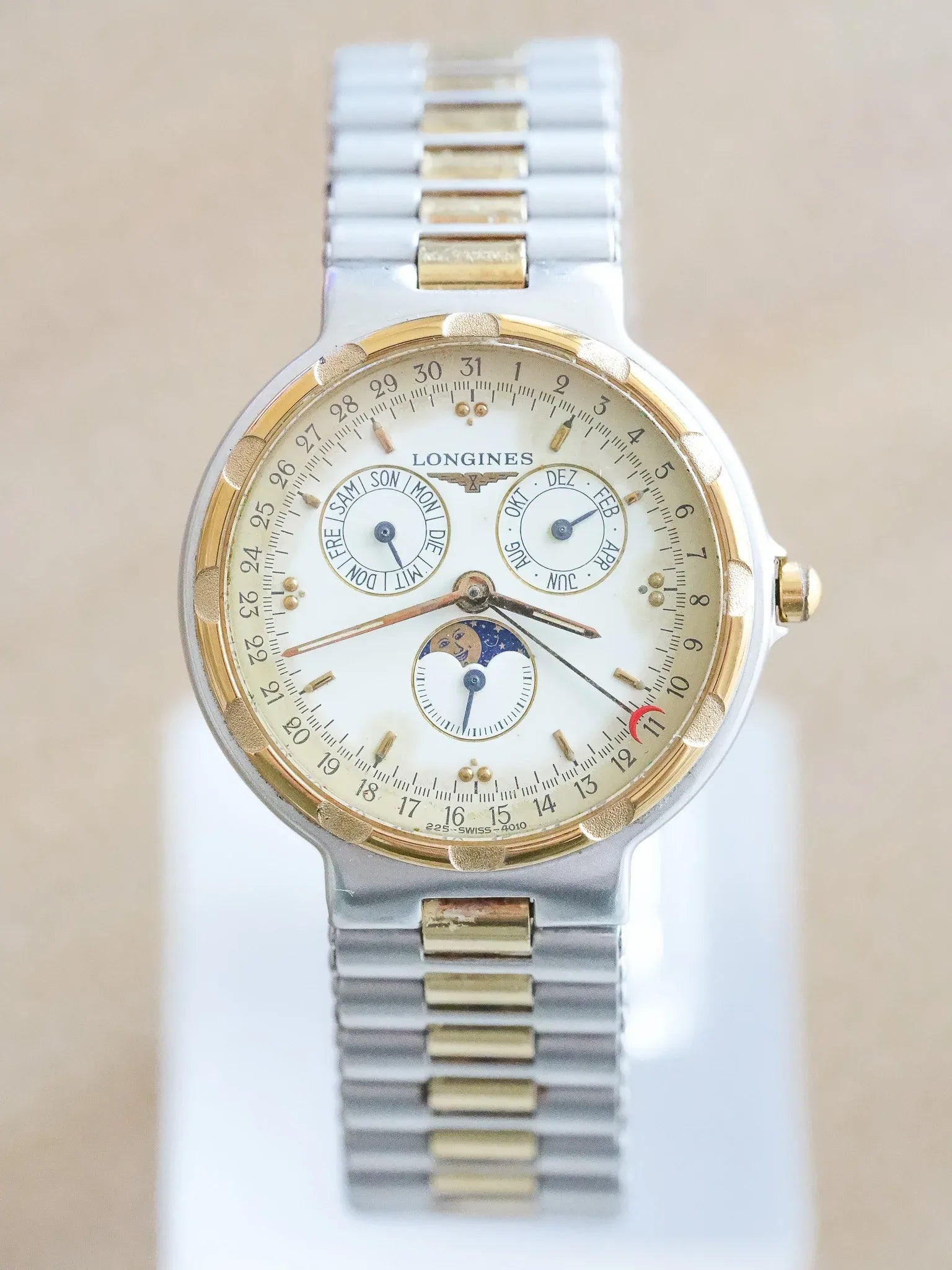 Longines - Conquest Triple Calendar Phase de lune Acier Or Patinée - 1990s - Atelier Victor - Vintage  Shop