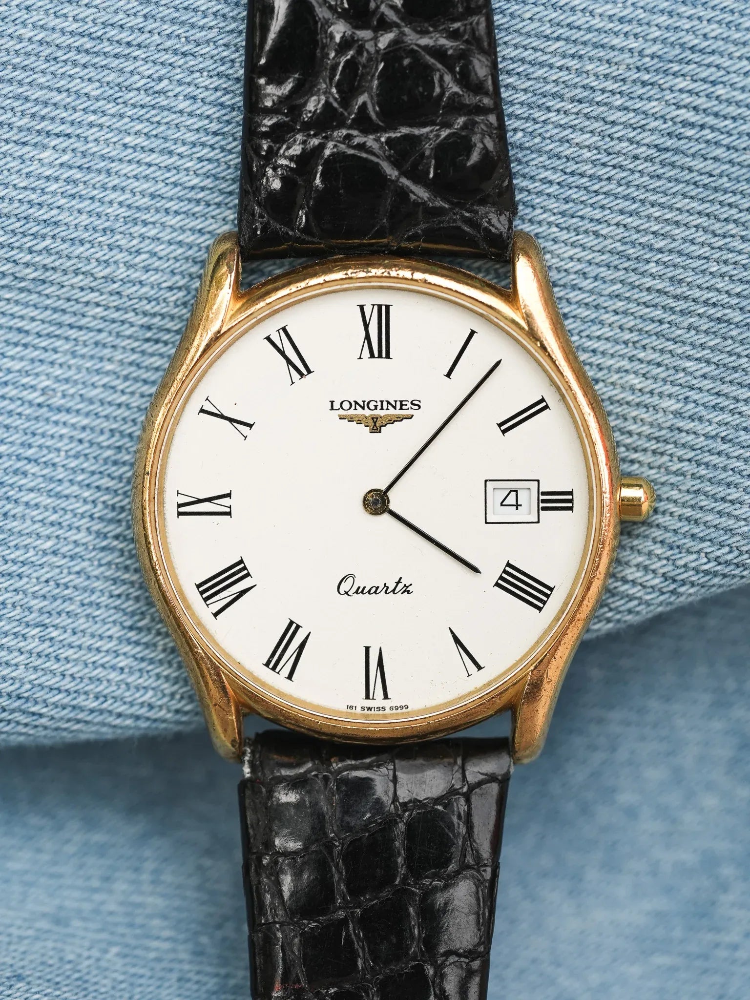 Longines - Dress Watch Date cadran blanc romain - 1980s - Atelier Victor - Vintage  Shop
