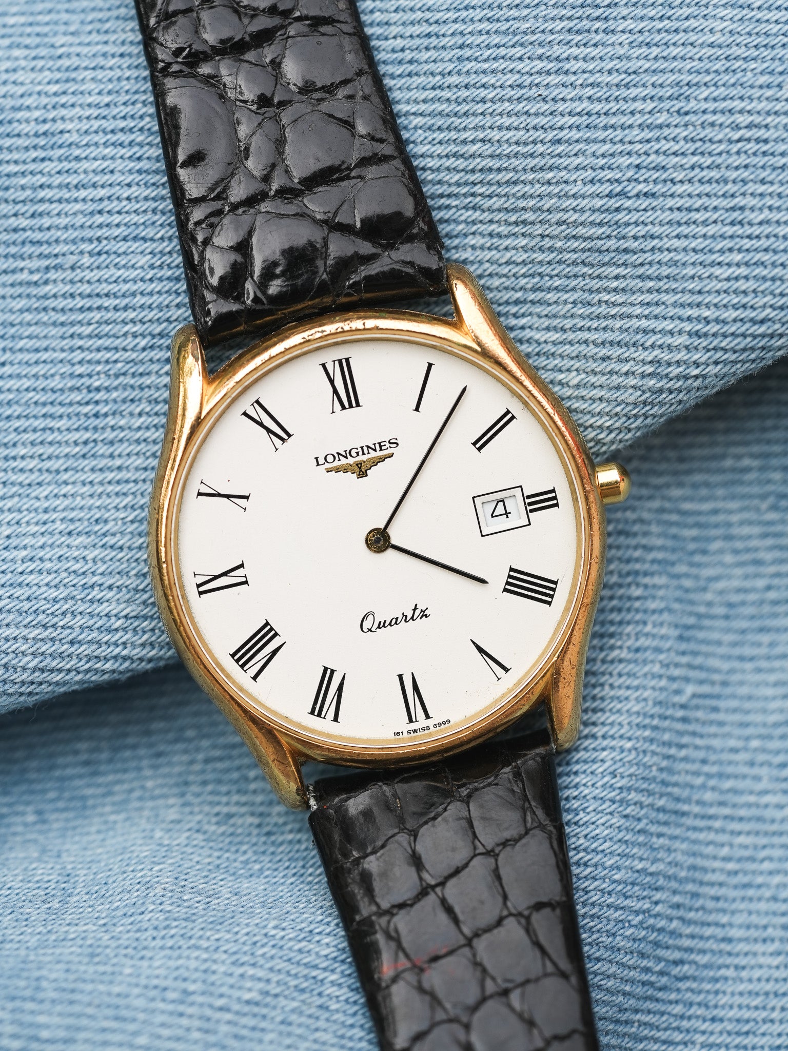 Longines - Dress Watch Date cadran blanc romain - 1980s - Atelier Victor - Vintage  Shop