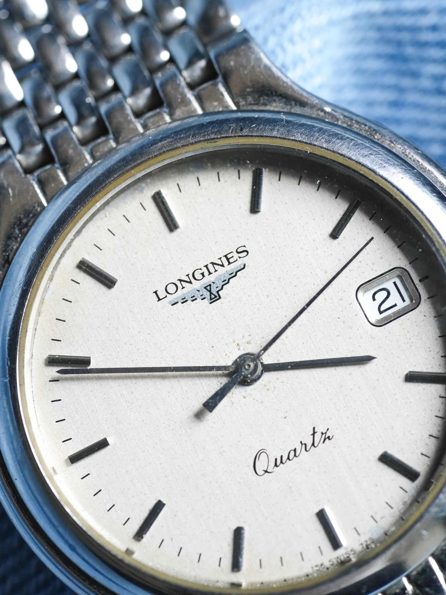 Longines - Flagship Grain de Riz Patine Argent - 1990s - Atelier Victor Paris - Vintage Watch Shop Dubai