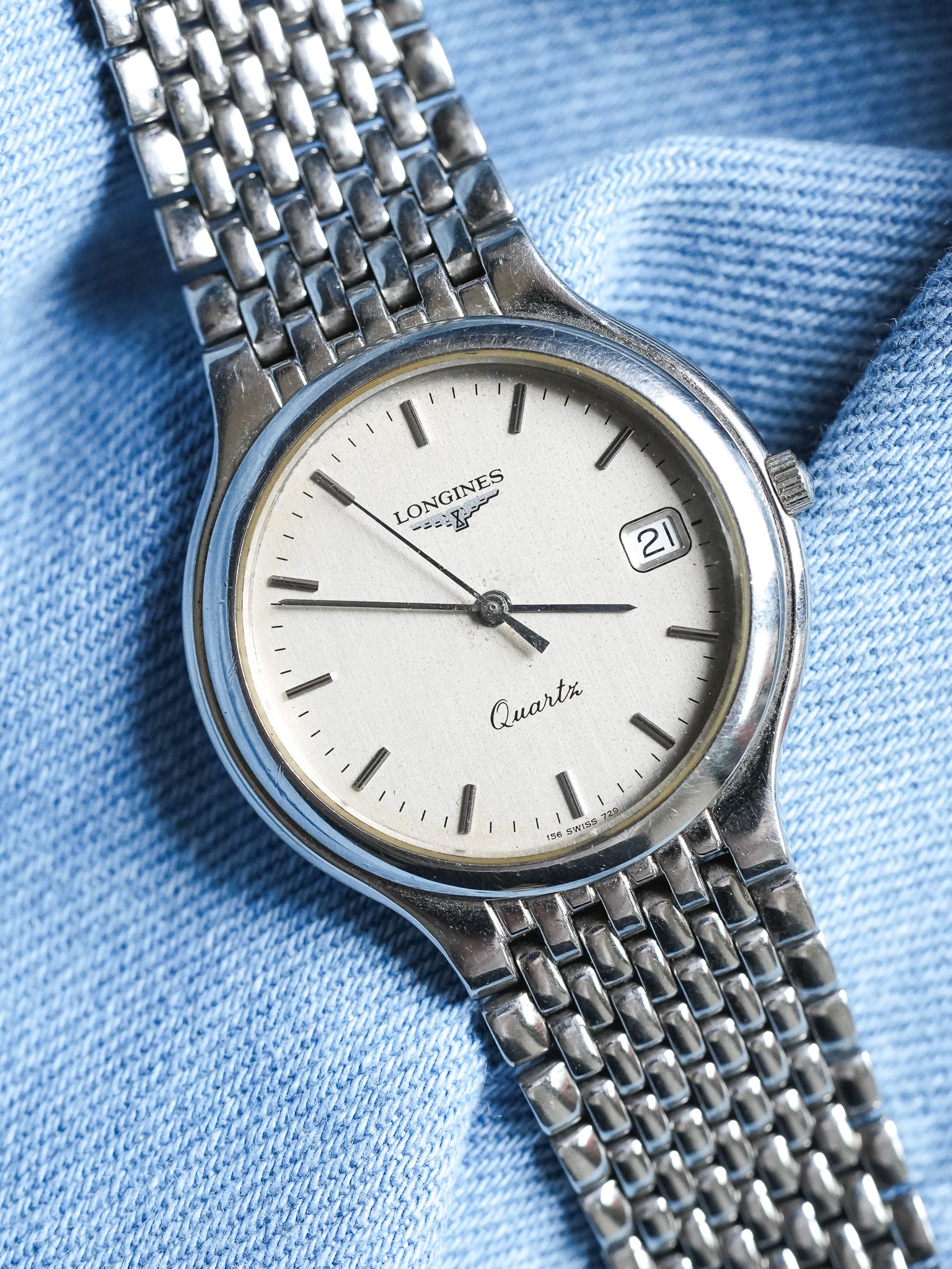 Longines - Flagship Grain de Riz Patine Argent - 1990s - Atelier Victor Paris - Vintage Watch Shop Dubai