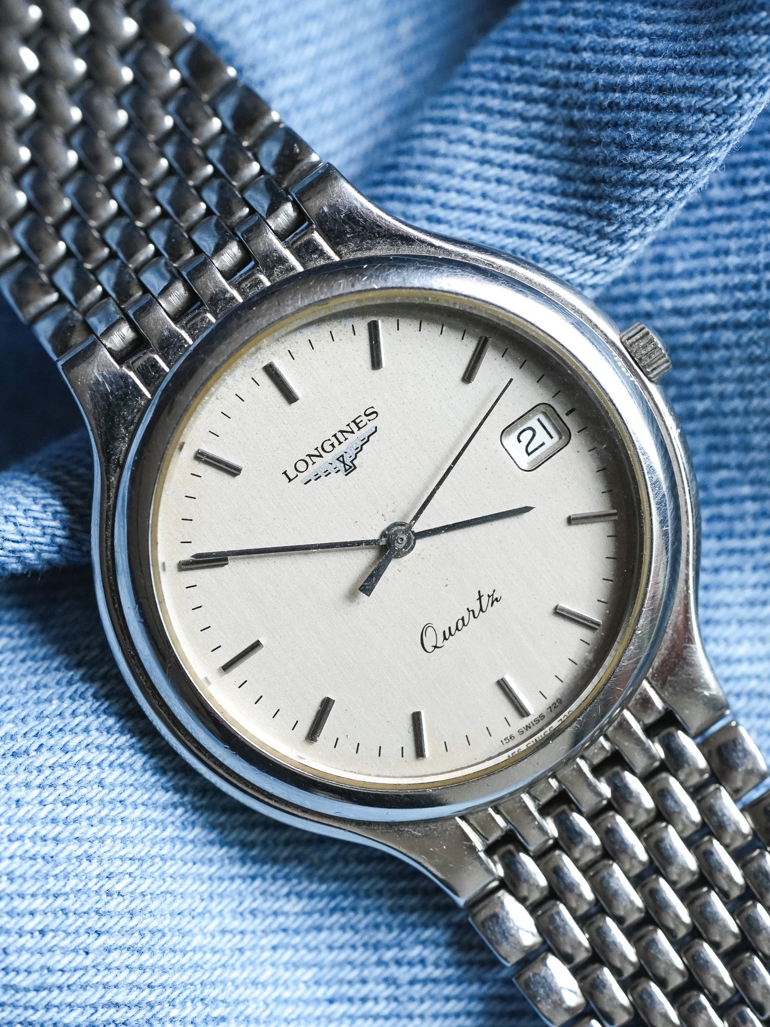 Longines - Flagship Grain de Riz Patine Argent - 1990s - Atelier Victor - Vintage  Shop