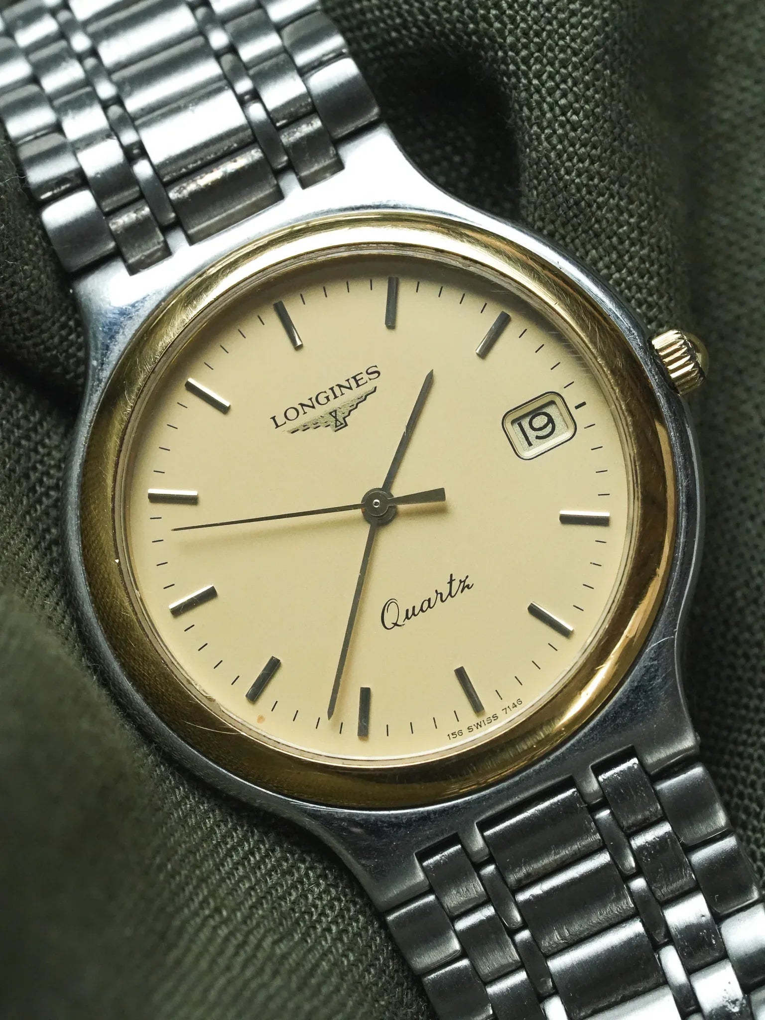 Longines - Flagship Maille Acier Cadran Lunette Or - 1980s - Atelier Victor