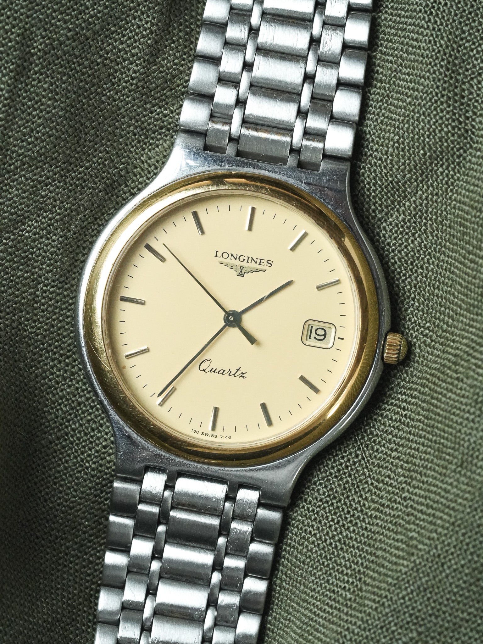 Longines - Flagship Maille Acier Cadran Lunette Or - 1980s - Atelier Victor - Vintage  Shop