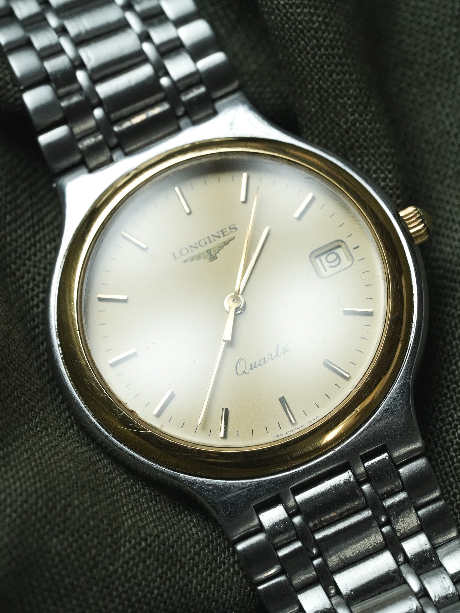 Longines - Flagship Maille Acier Cadran Lunette Or - 1980s - Atelier Victor - Vintage  Shop