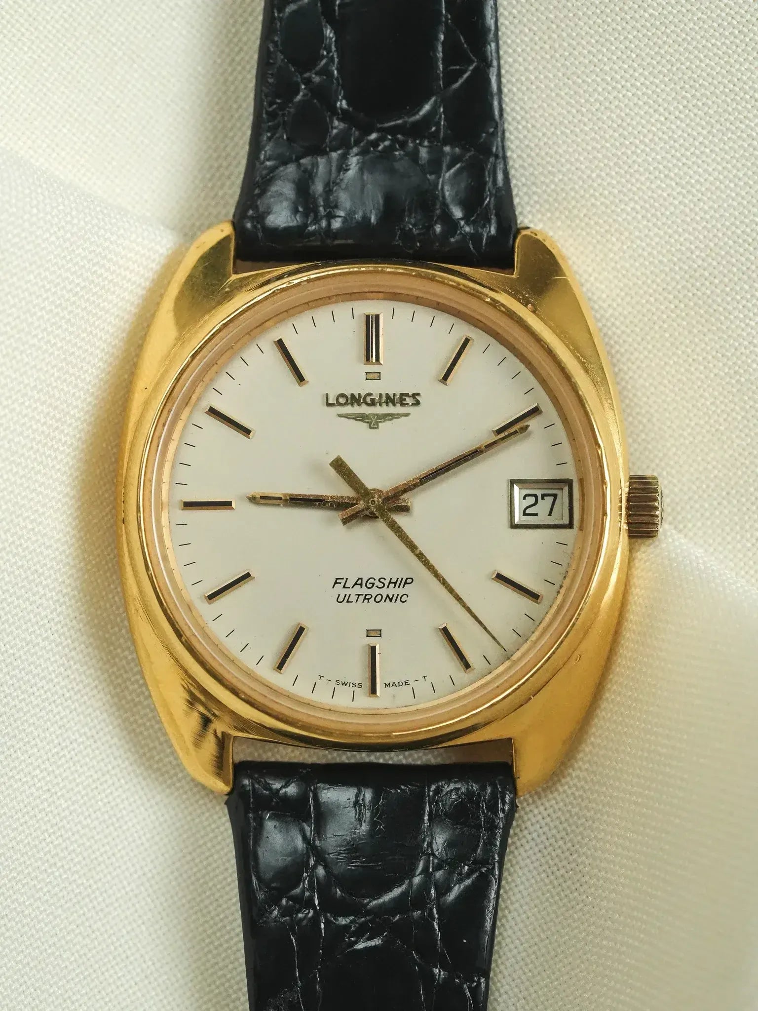 Longines - Flagship Ultronic Tonneau gold plated - 1970s - Atelier