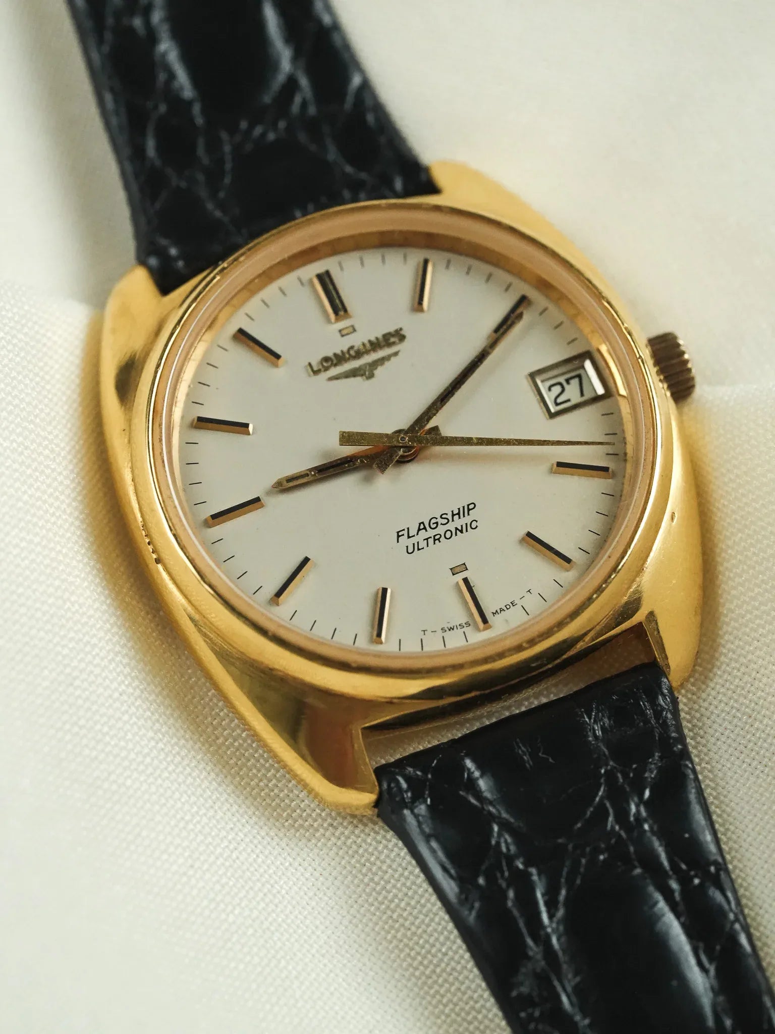 Longines - Flagship Ultronic Tonneau plaqué or - 1970s - Atelier Victor - Vintage  Shop
