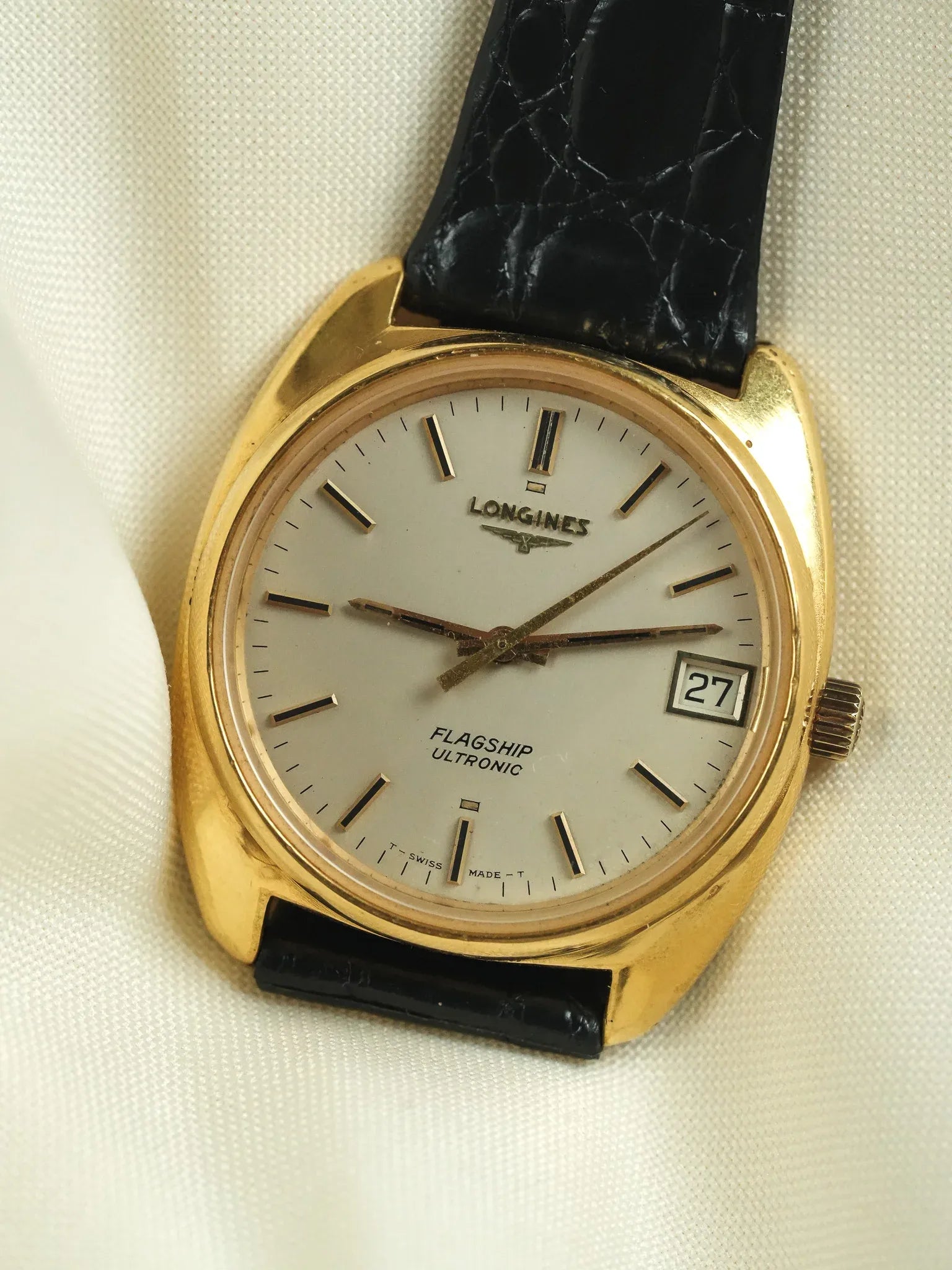 Longines - Flagship Ultronic Tonneau plaqué or - 1970s - Atelier Victor - Vintage  Shop