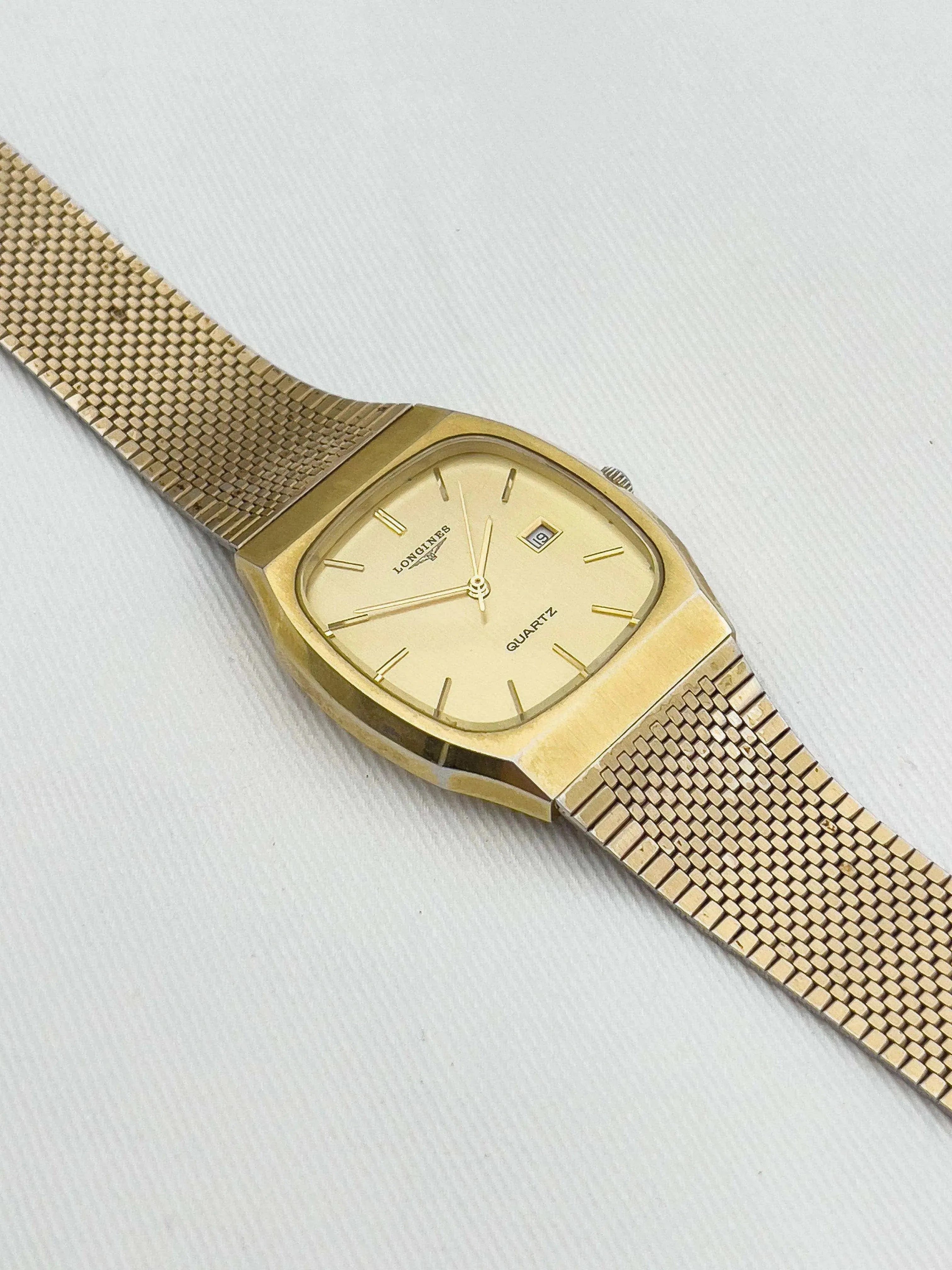 Longines - Full Gold Date Quartz - 1980s - Atelier Victor Paris - Vintage Watch Shop Dubai