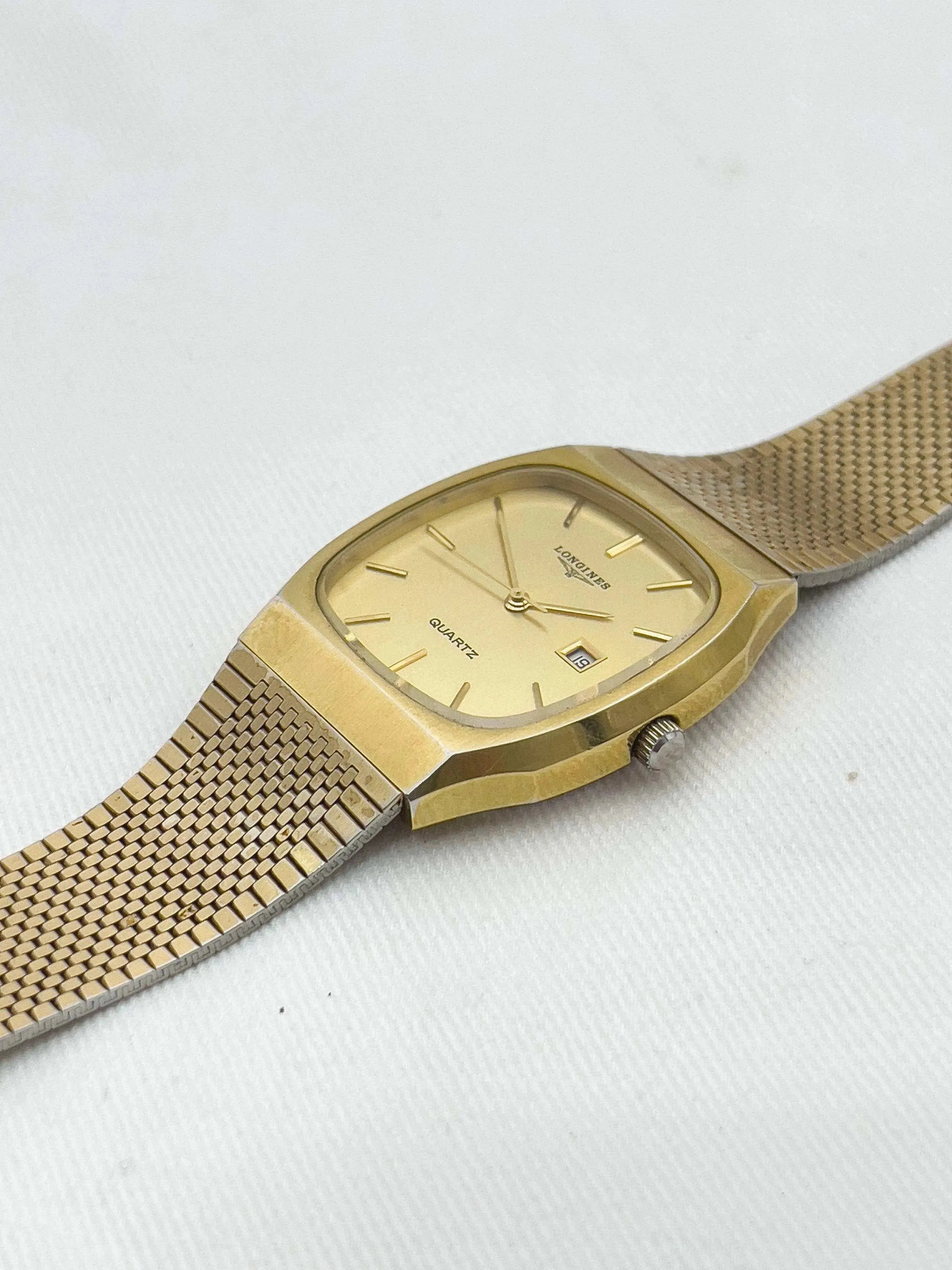 Longines - Full Gold Date Quartz - 1980s - Atelier Victor Paris - Vintage Watch Shop Dubai
