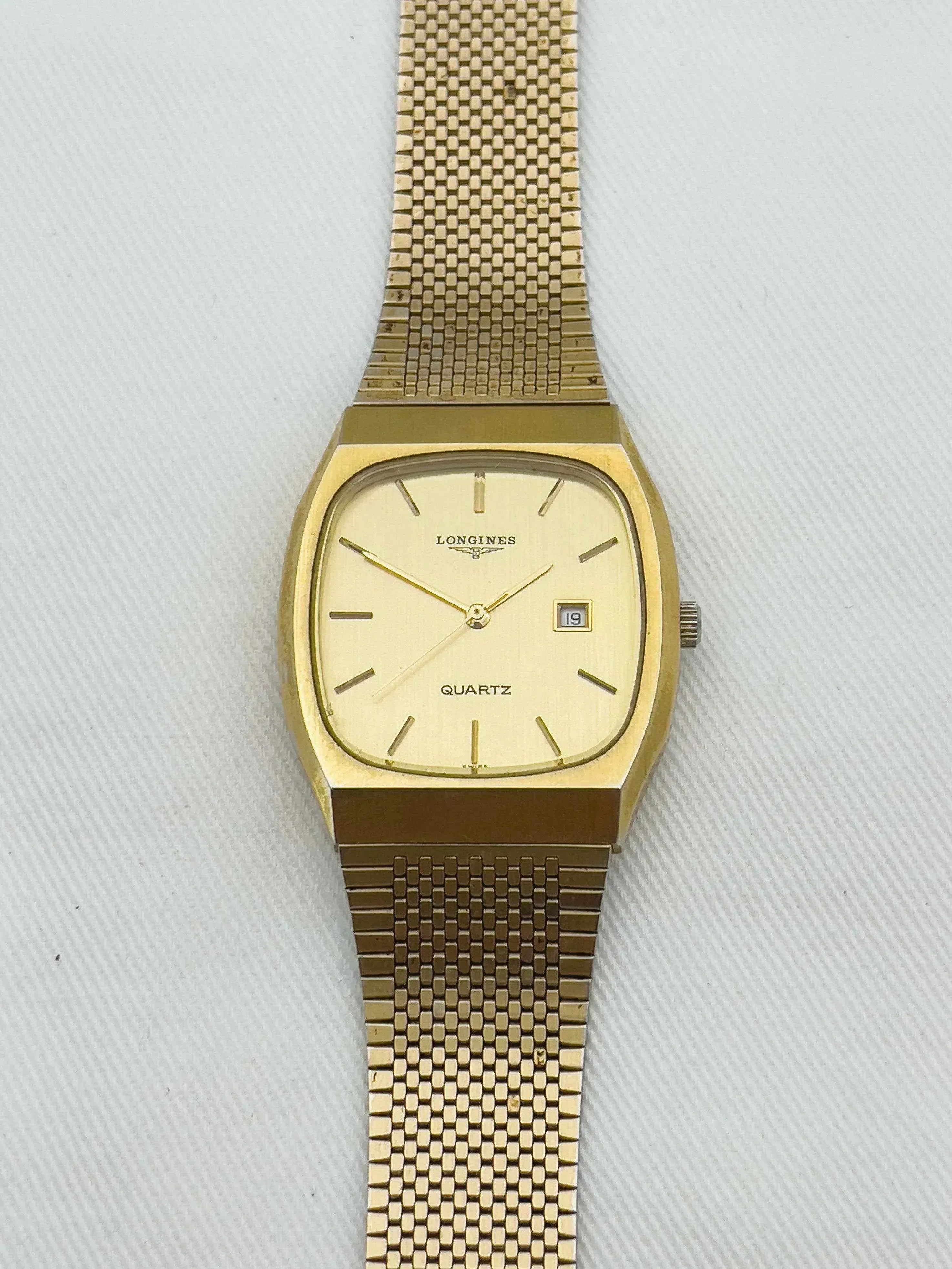 Longines - Full Gold Date Quartz - 1980s - Atelier Victor - Vintage  Shop