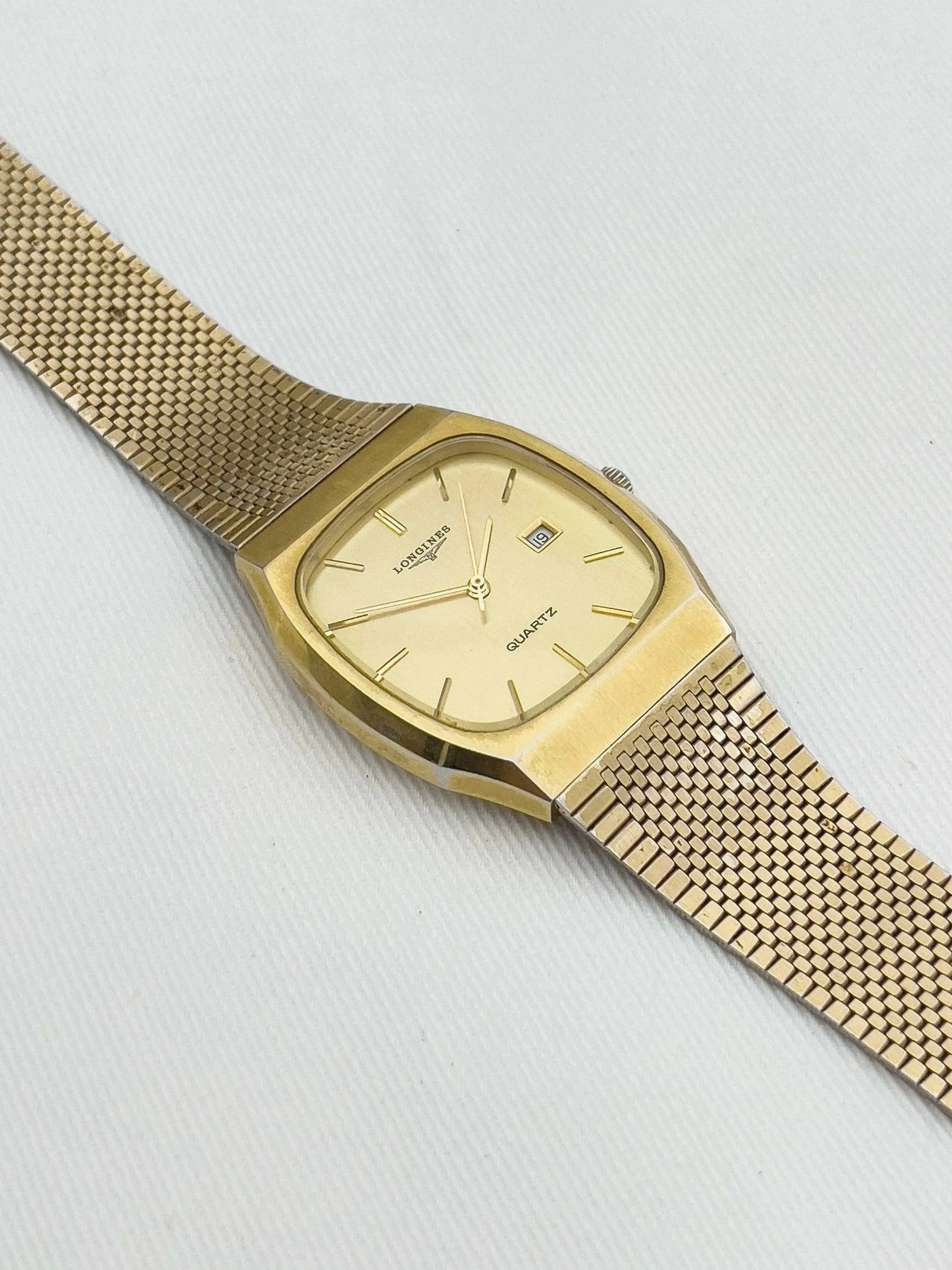 Longines - Full Gold Date Quartz - 1980s - Atelier Victor - Vintage  Shop