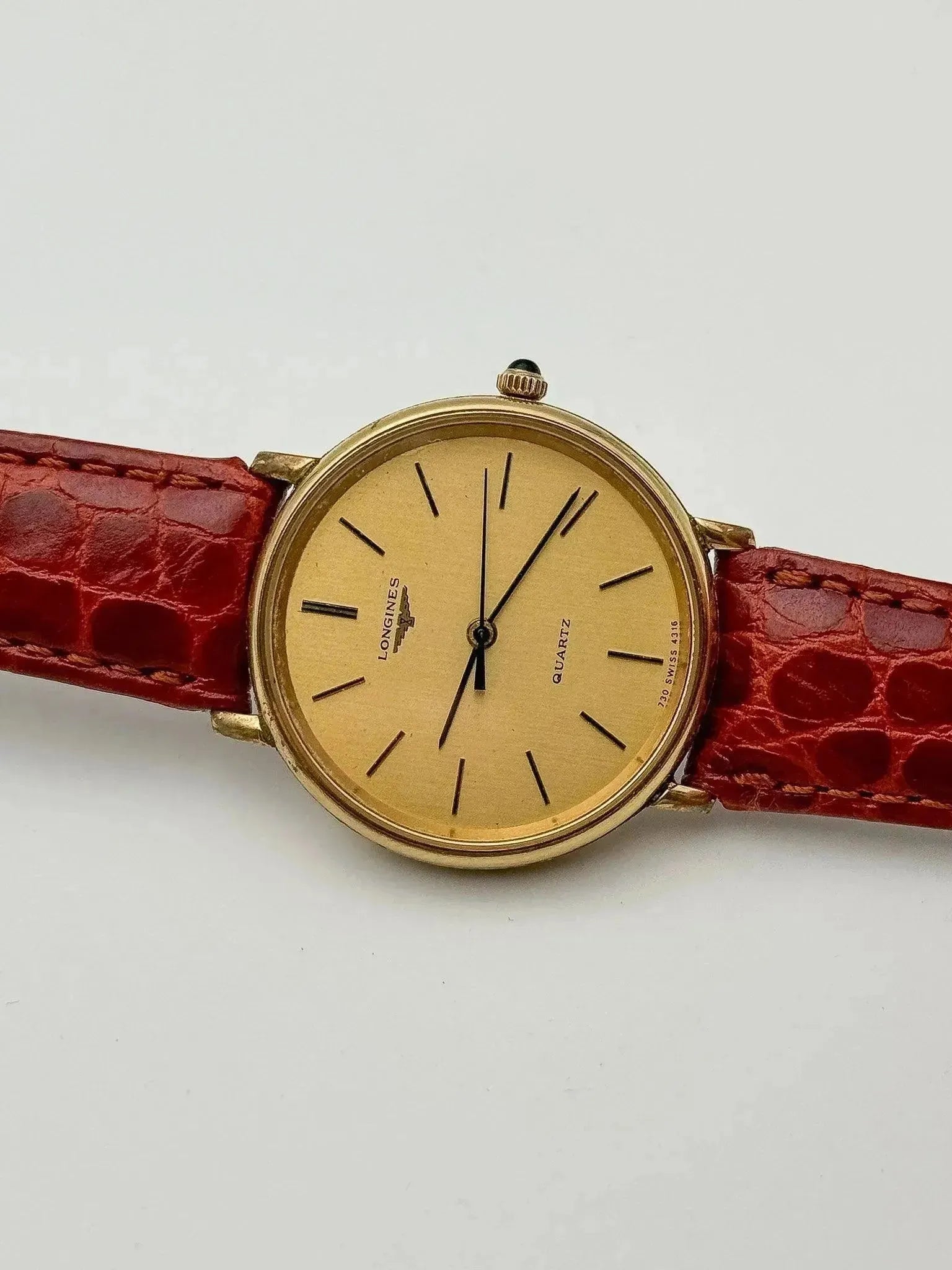 Longines - Gold Circle Black Cabochon - 1970s - Atelier Victor Paris - Vintage Watch Shop Dubai
