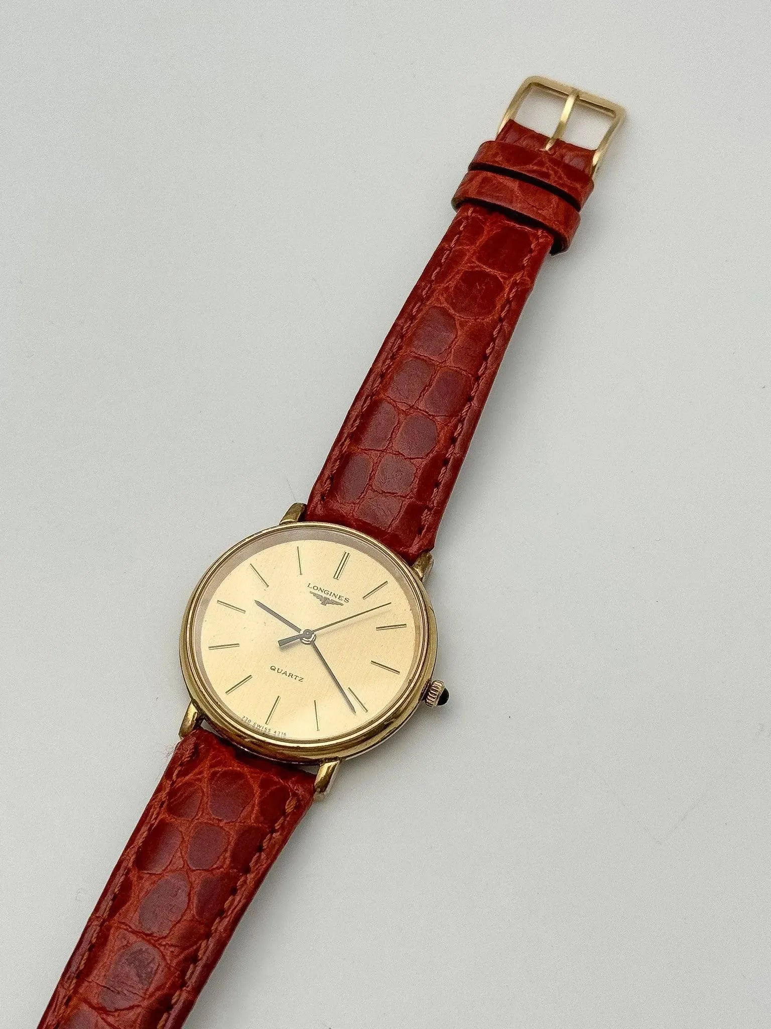 Longines - Gold Circle Black Cabochon - 1970s - Atelier Victor Paris - Vintage Watch Shop Dubai
