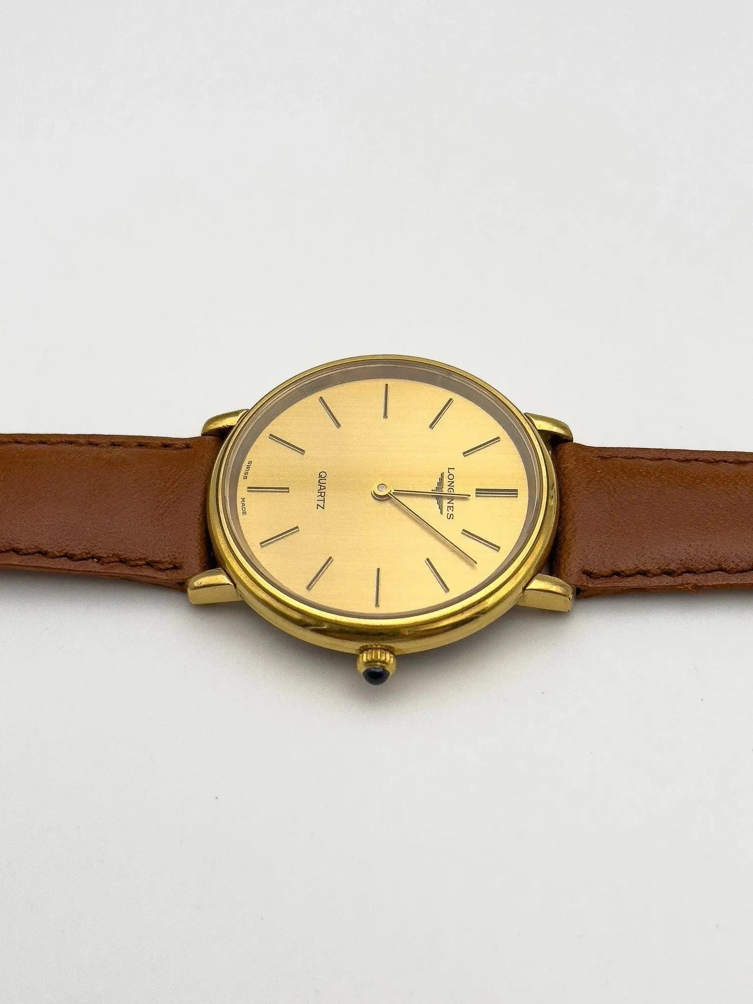 Longines - Gold Circle Blue Cabochon - 1970s - Atelier Victor Paris - Vintage Watch Shop Dubai