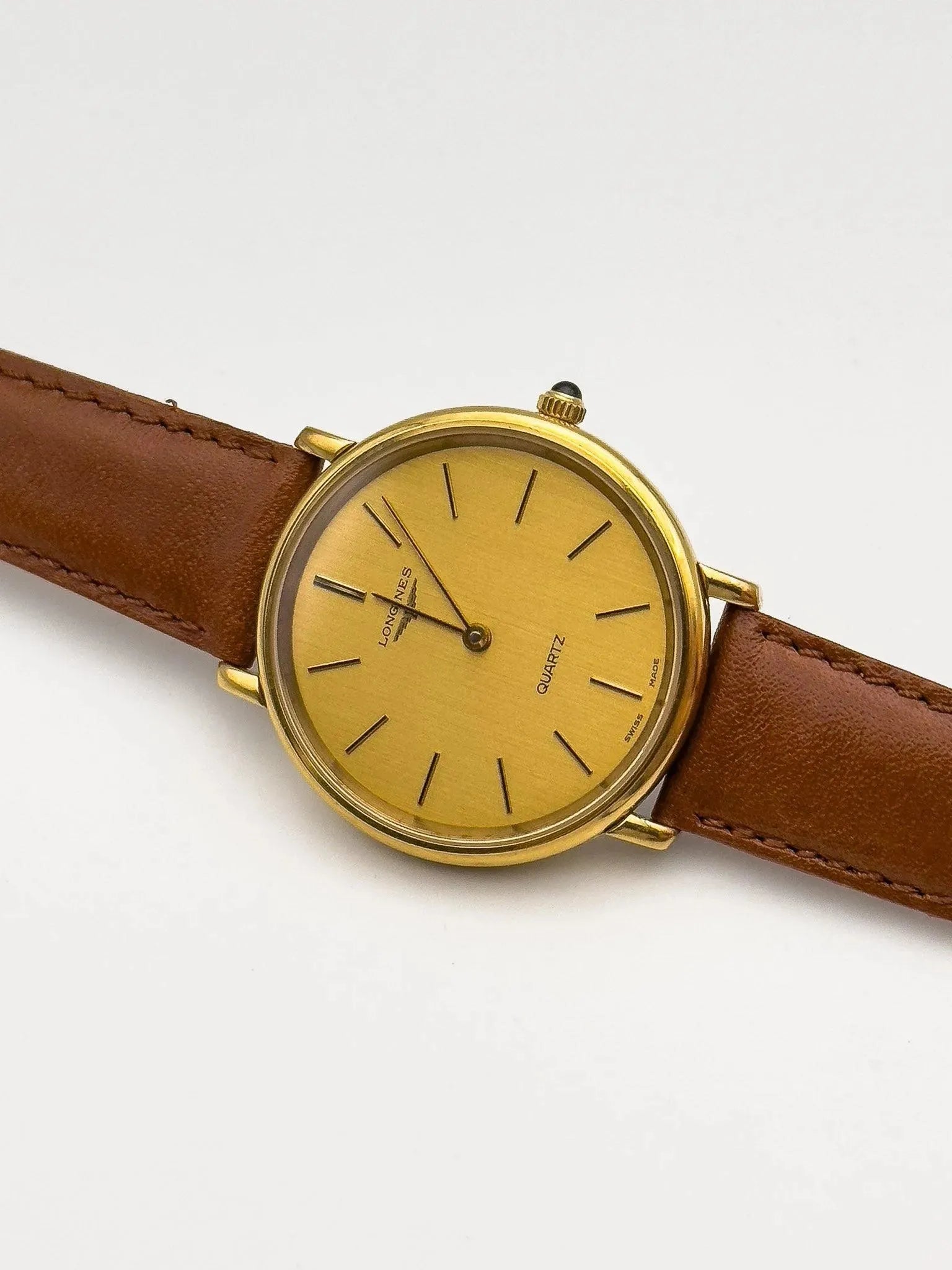 Longines - Gold Circle Blue Cabochon - 1970s - Atelier Victor Paris - Vintage Watch Shop Dubai