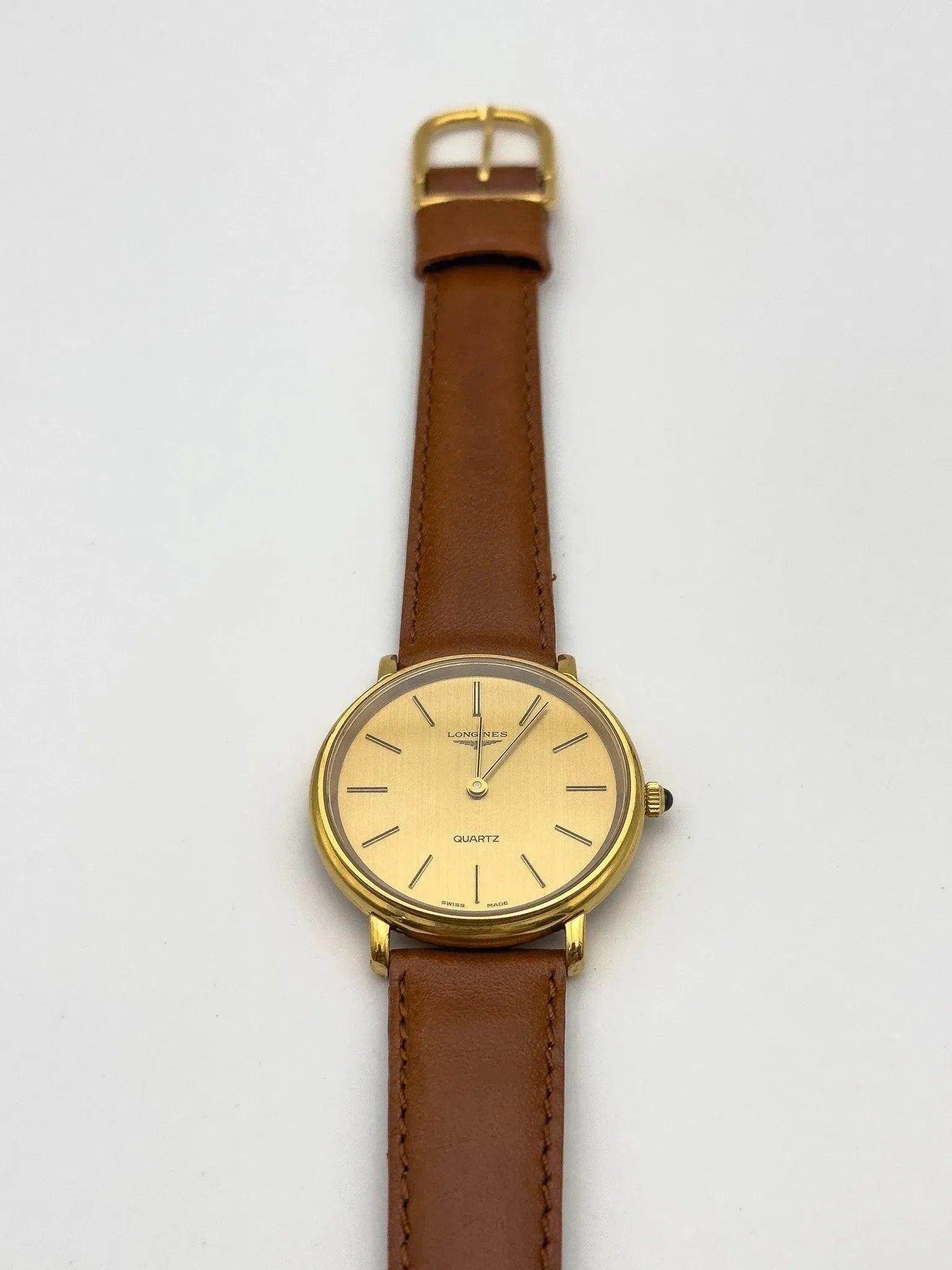 Longines - Gold Circle Blue Cabochon - 1970s - Atelier Victor Paris - Vintage Watch Shop Dubai