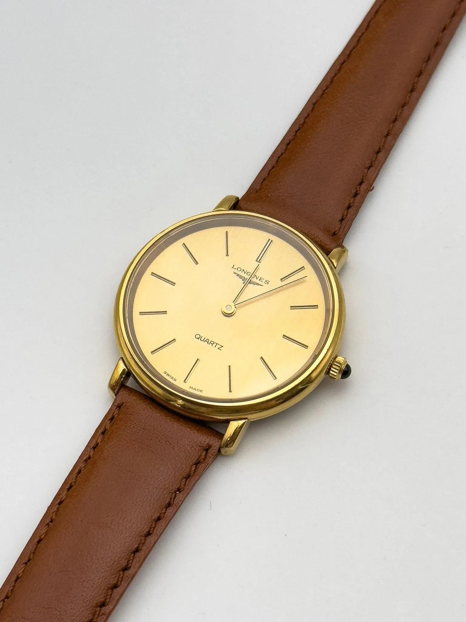 Longines - Gold Circle Blue Cabochon - 1970s - Atelier Victor Paris - Vintage Watch Shop Dubai