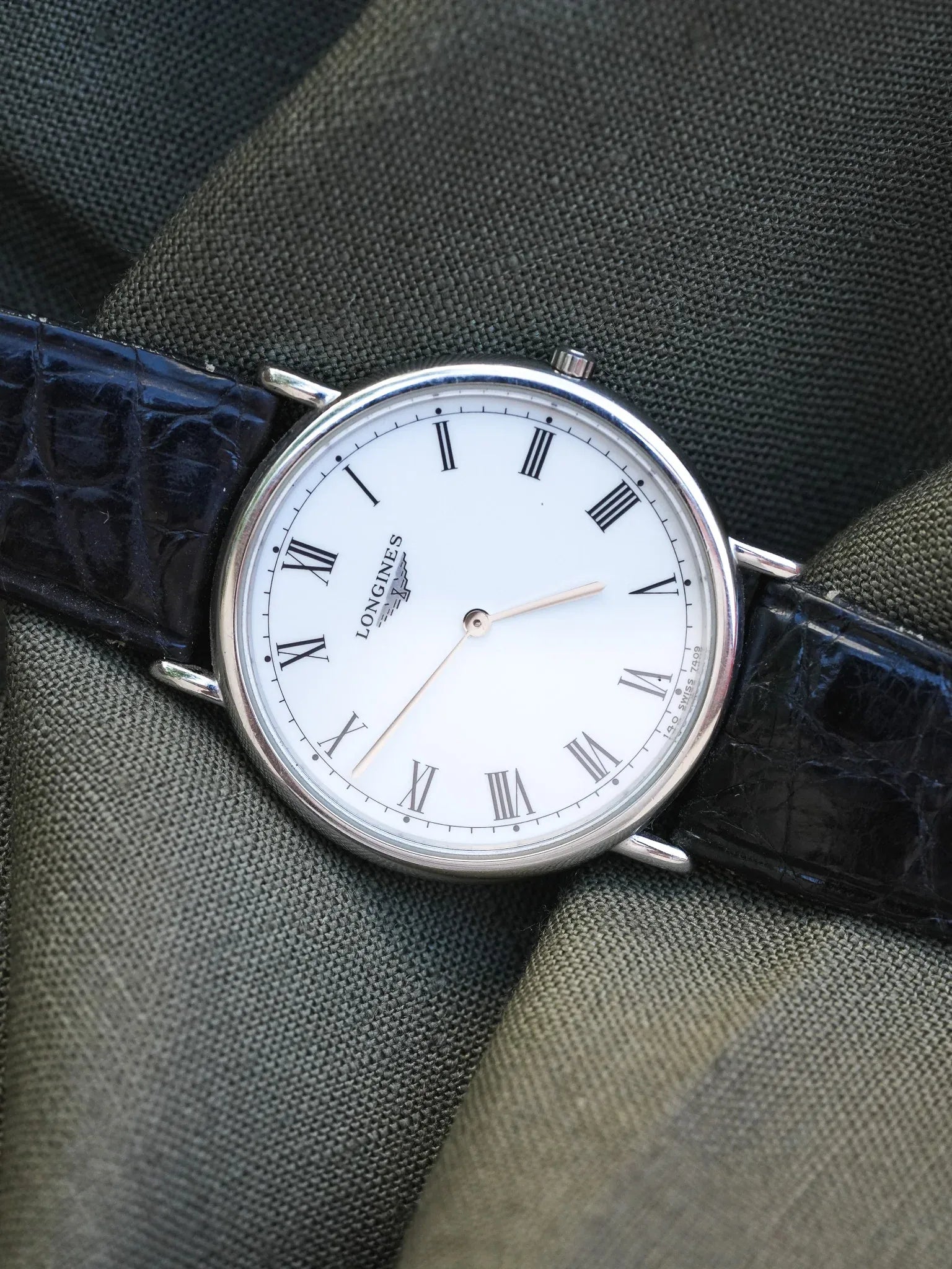 Longines - La Grande Classique Blanc Romain Acier - 1990s - Atelier Victor