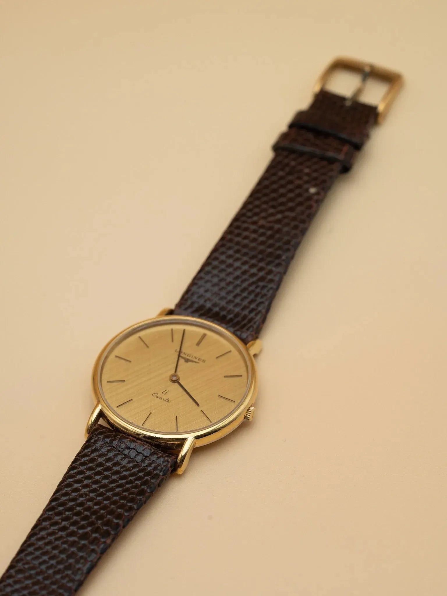 Longines - Li Quartz Cadran lin Plaque Or - Papier - 1985 - Atelier Victor Paris - Vintage Watch Shop Dubai