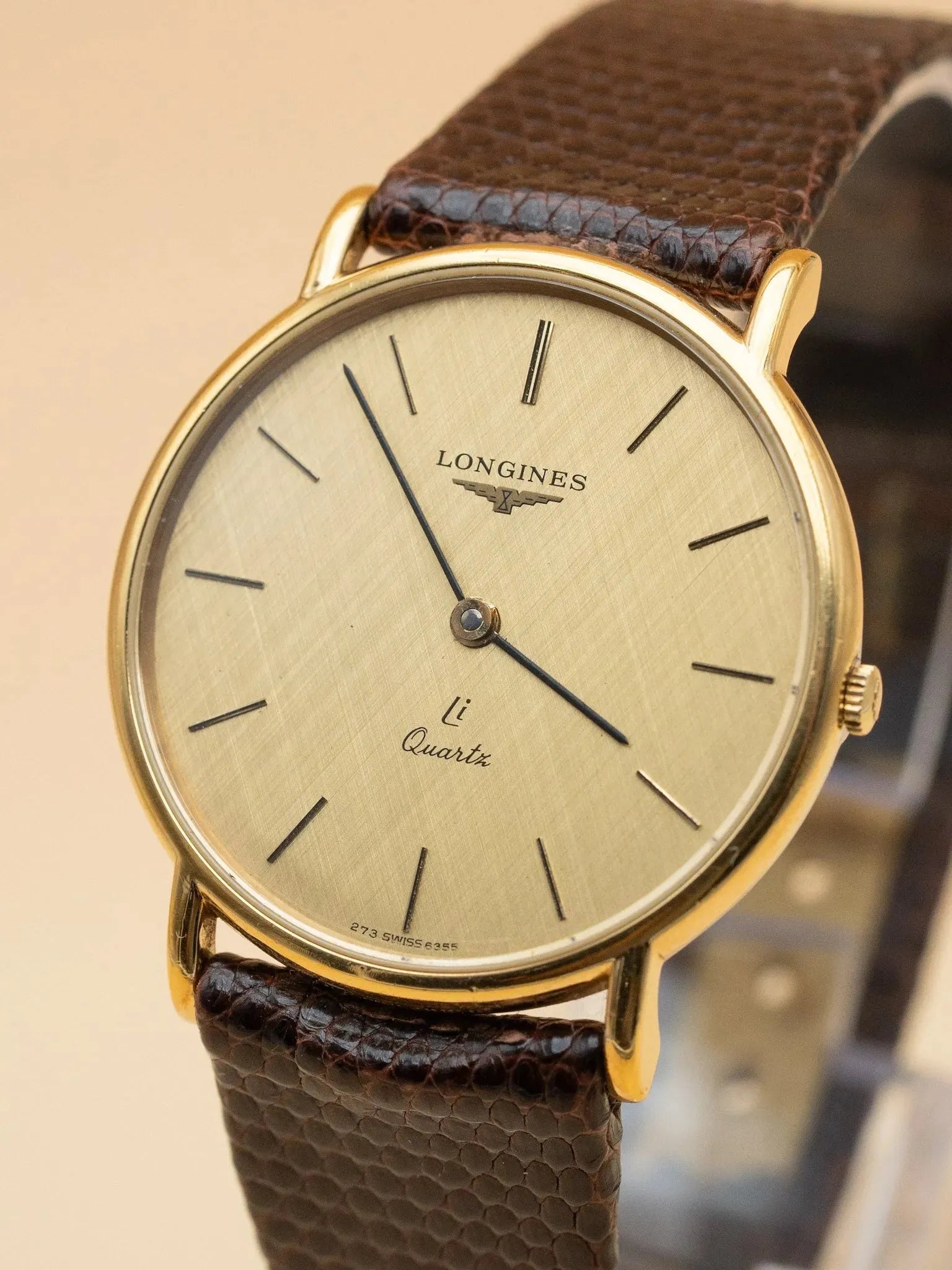 Longines - Li Quartz Cadran lin Plaque Or - Papier - 1985 - Atelier Victor Paris - Vintage Watch Shop Dubai