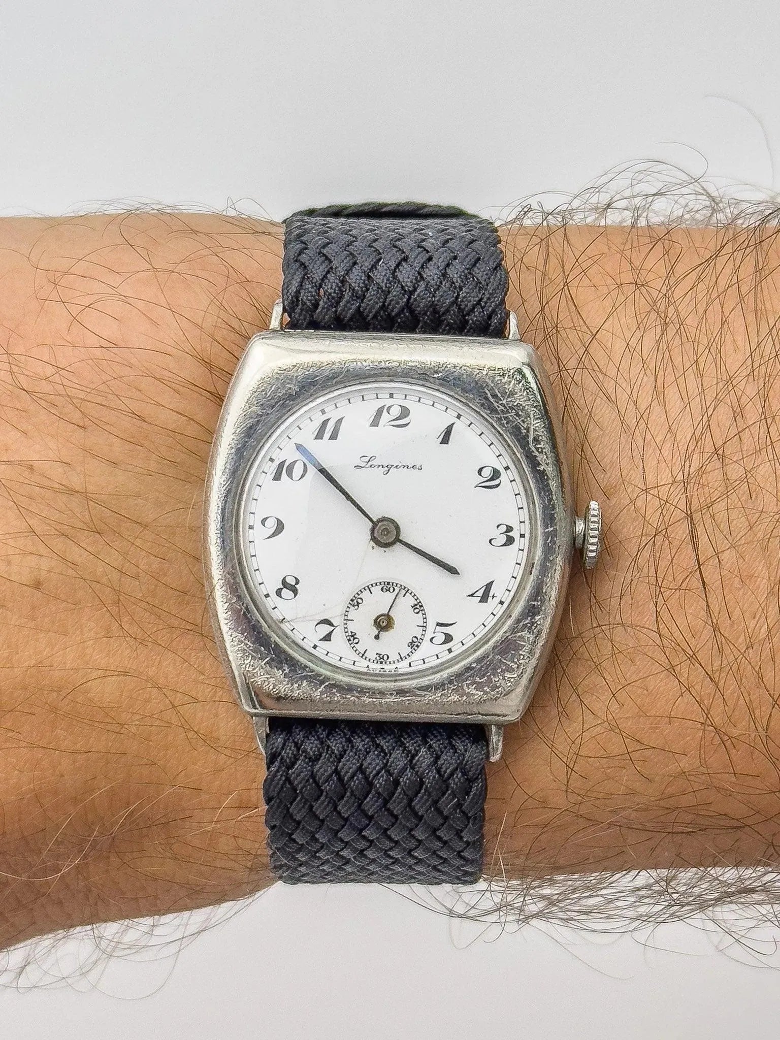 Longines - Military Tonneau Enamel Dial - 1913 - Atelier Victor Paris - Vintage Watch Shop Dubai